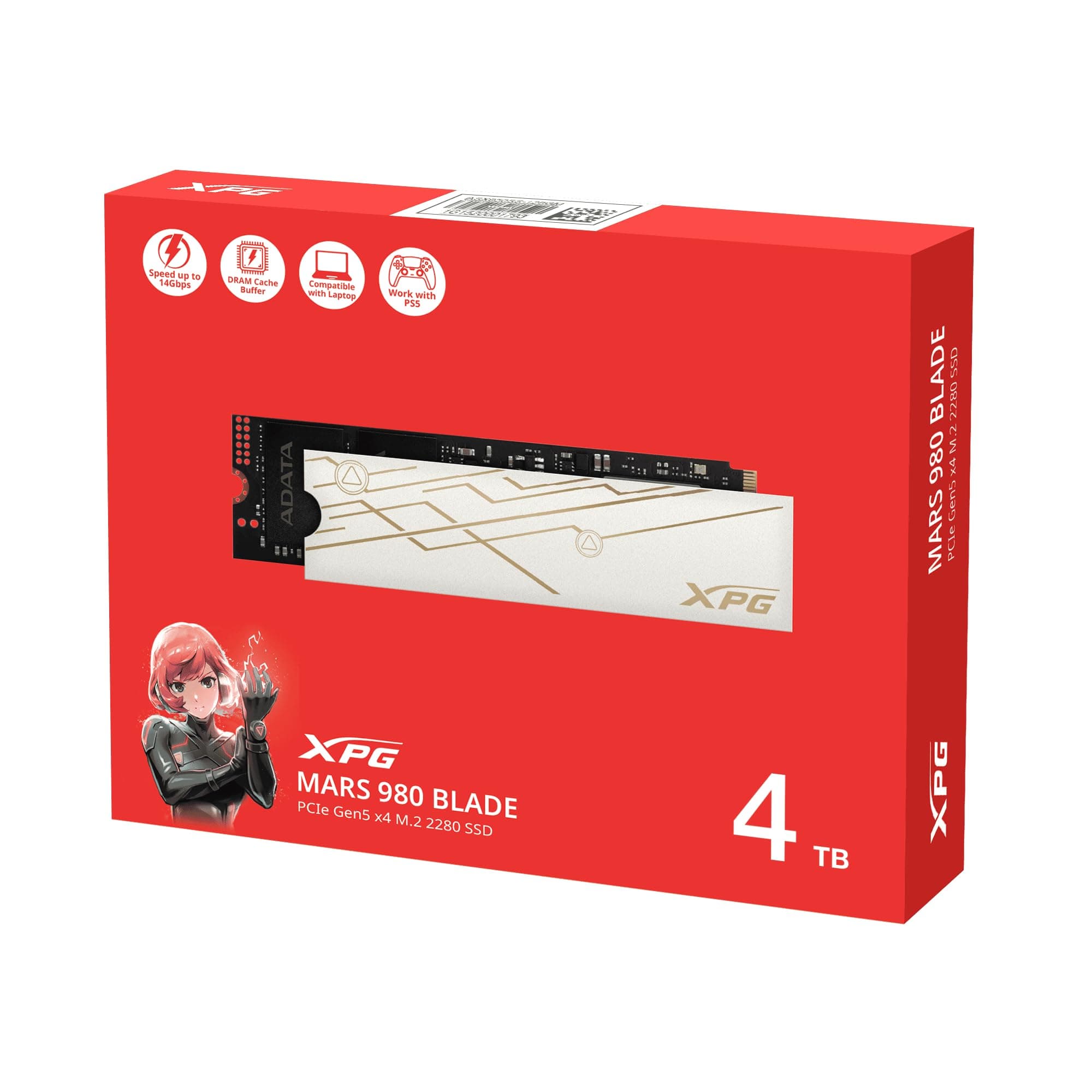 ADATA SSD Mars 980 Blade 4TB M.2 PCIe Gen.5x4 R/W 14000/13000 Bild 3