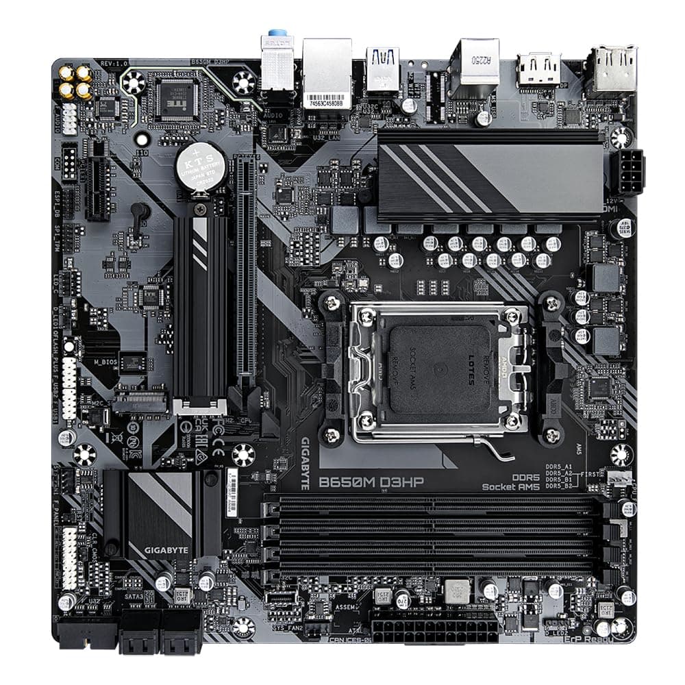 GIGABYTE B650M D3HP Mainboard - AMD Ryzen 9000er-Serie, 5+2+2 Phasen VRM, bis zu 7600 MHz DDR5 (OC), 2xPCIe 4.0 M.2, 2,5 GbE LAN, USB 3.2 Gen 1 Bild 7