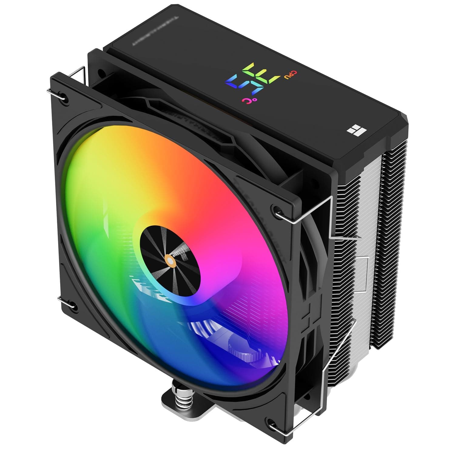 TR-Thermalright Assassin X 120 Digital ARGB Schwarzer CPU-Kühler, 4x6mm Wärmerohre,120mm ARGB-Lüfter-2000U/min, Digital Display Board Top Cover, für AM5/AM4, Intel lga1851/1700, Schwarz Bild 2