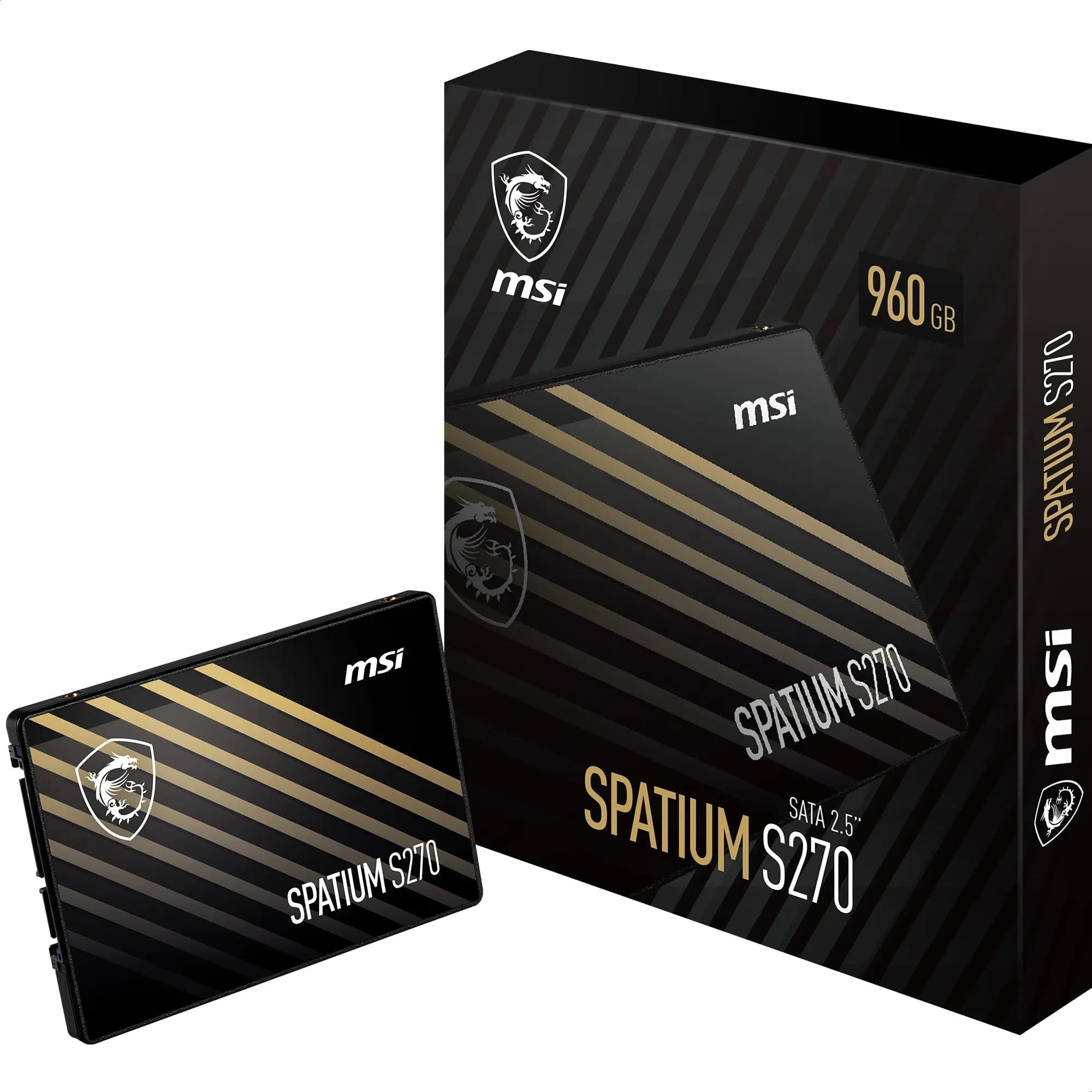 MSI SPATIUM S270 SSD 960GB - SATA 3 2,5“ Solid State Drive, 500MB/s Lesen & 450MB/s Schreiben, 3D NAND, Integrierte Datensicherheit, Center - 5 Jahre Qualität(500 TBW) Bild 2