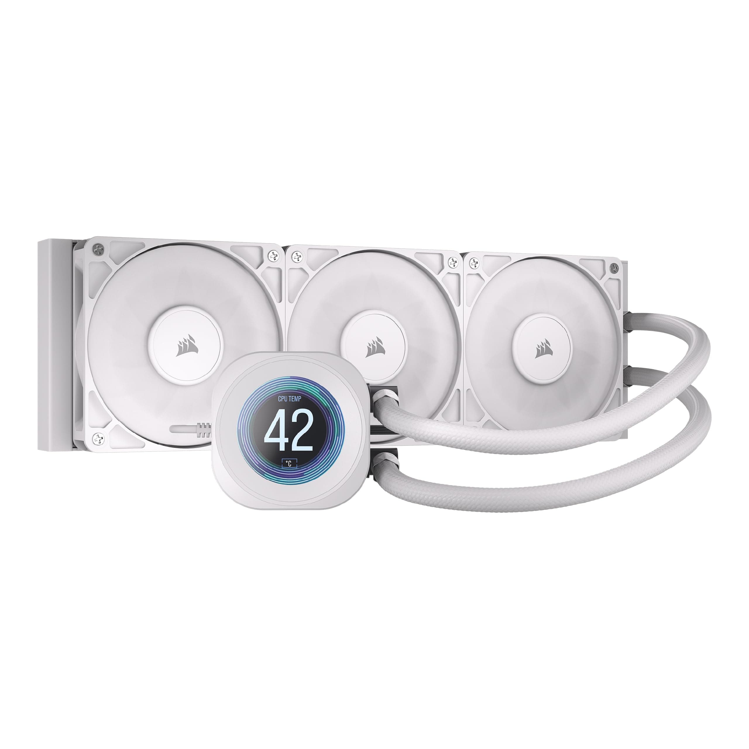 CORSAIR NAUTILUS 360 RS LCD Flüssig-CPU-Kühler – 360mm AIO – Weiß | 2,1-Zoll-IPS LCD-Bildschirm, Einfache Daisy-Chain-Verbindungen, Intel LGA 1851/1700, AMD AM5/AM4, Enthält 3x RS120-Lüfter 360mm AIO Weiß