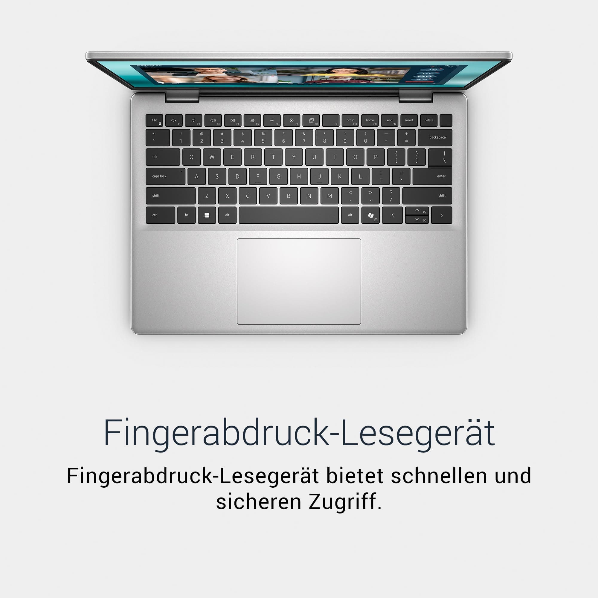 Dell 14 Laptop DC14250 14,0" 2K Display, Intel Core 5 120U, Intel Graphics, 16GB RAM, 512GB SSD, Windows 11 Home, Fingerabdrucksensor, Deutsches QWERTZ-Backlit-Keyboard, Wi-Fi 6, HDMI, USB-C – Silber Intel Core 5-120U (10 cores, up to 5.0 GHz) 16 GB 512GB SSD Bild 5