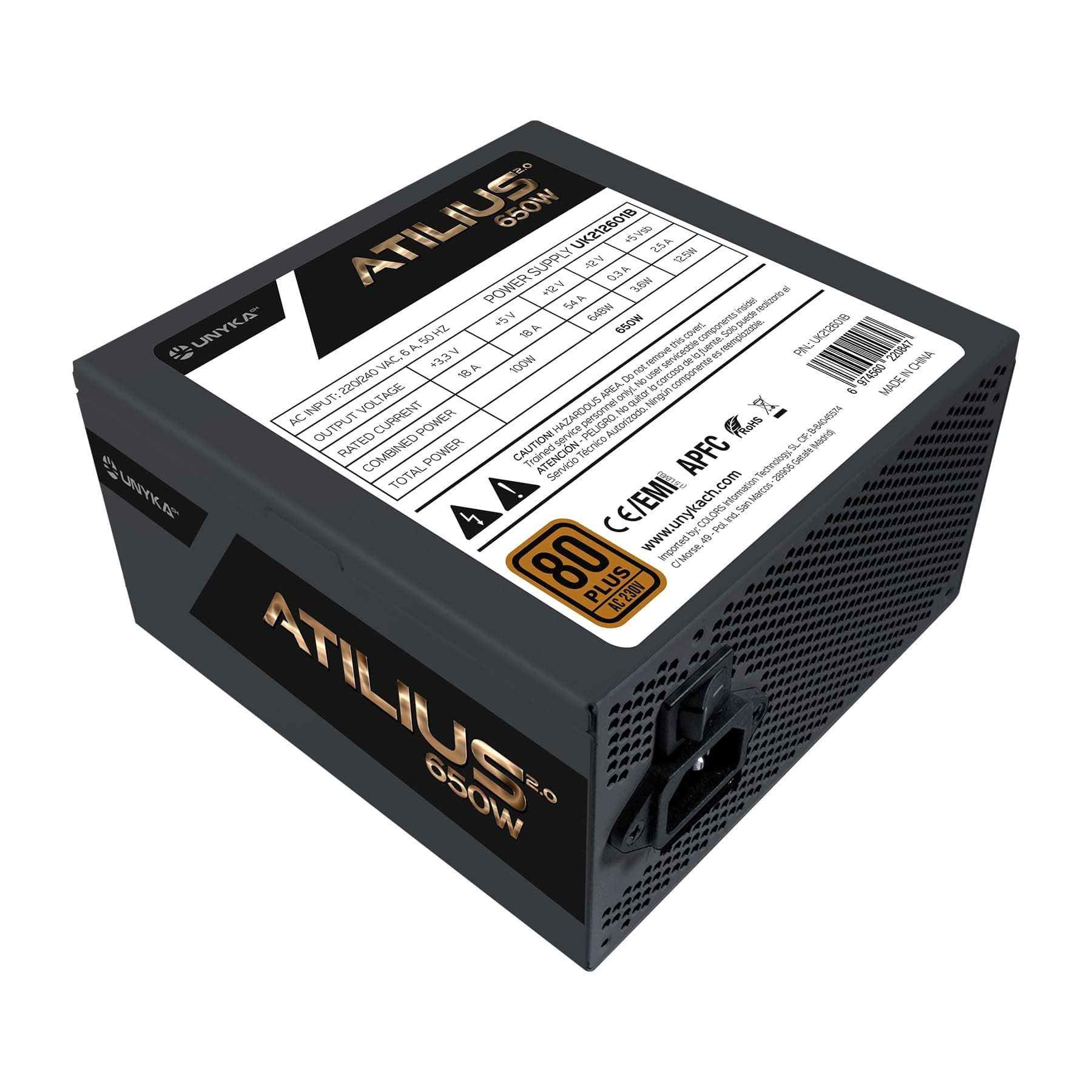 Unyka Atilus 650w 80 Plus Bronze Power Suply One Size Bild 3