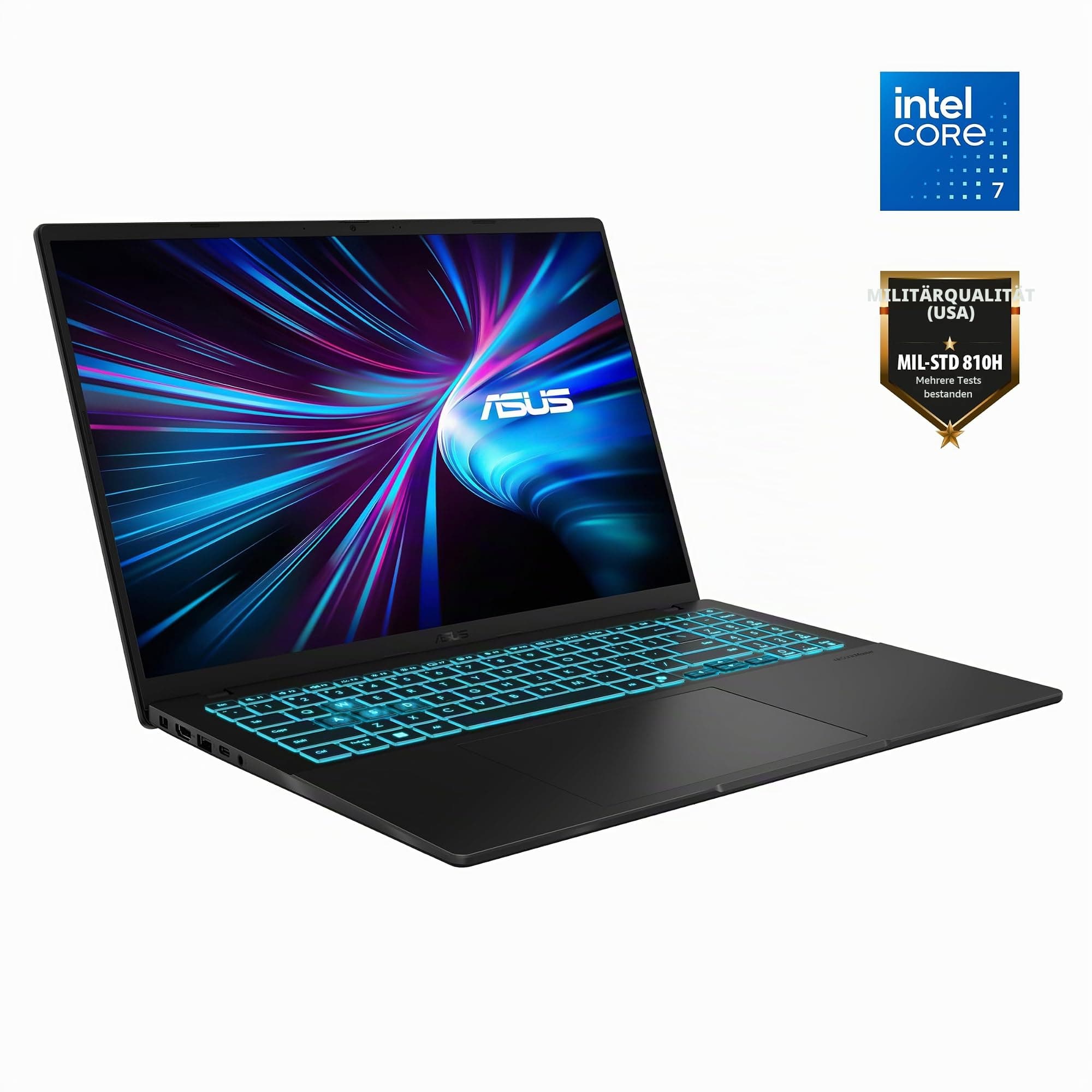 ASUS Vivobook 16 V3607VH#B0DXQCV4JB, Notebook mit Nvidia RTX 5050, 16-Zoll-Monitor mit Anti-Glare, 144Hz, Prozessor Intel Core 7 240H, RAM 16 GB, 1TB SSD, Windows 11 Home, schwarz Bild 3