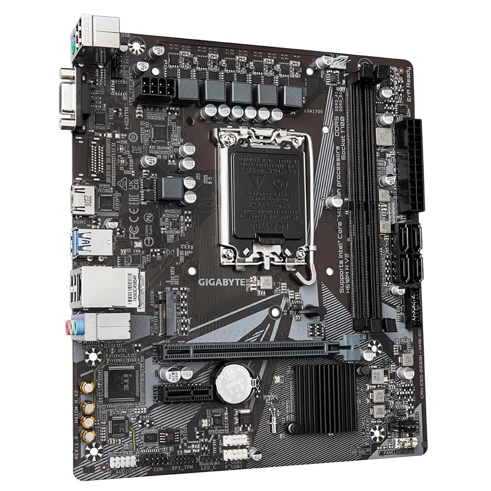 GIGABYTE H610M H V2 Mainboard - Unterstützt Intel Core Prozessoren 14th CPUs, 4+1+1 Hybrid Digital VRM, up to 5600MHz DDR5, 1xPCIe 3.0 M.2, GbE LAN, USB 3.2 Gen 1 Bild 5