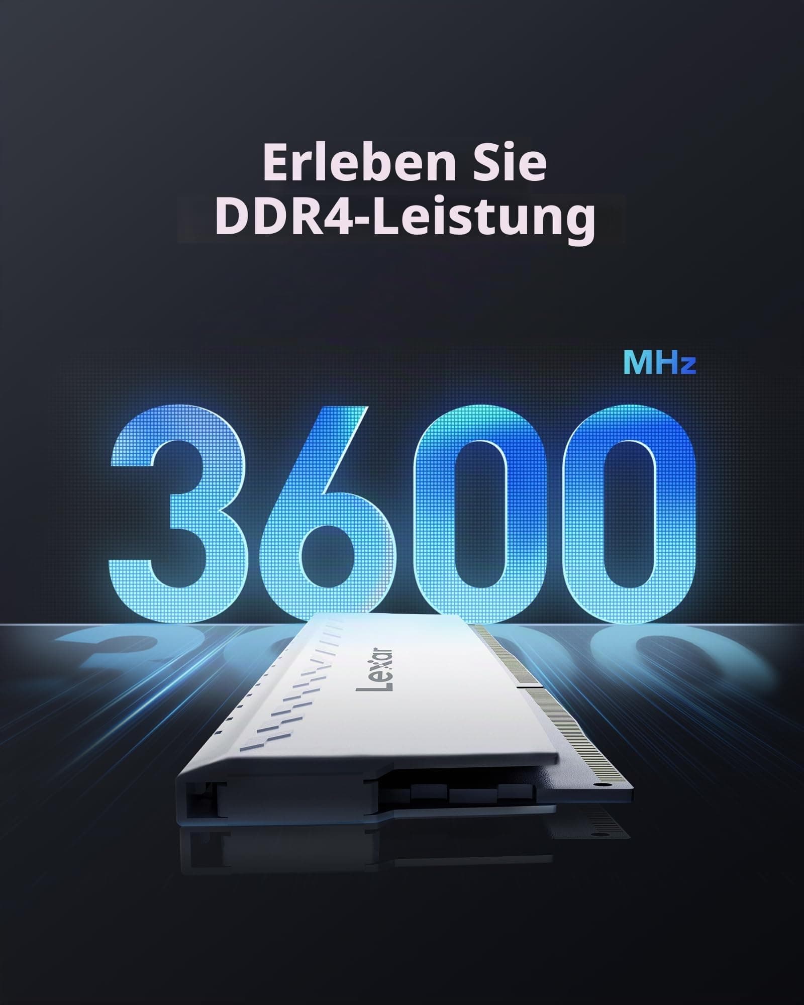 Lexar THOR DDR4 RAM 32GB Kit (16GB x 2) 3600 MHz, DRAM 288-Pin UDIMM Desktop Memory, XMP 2.0 Hochleistungs Arbeitsspeicher, CL18-22-22-42, 1.35V (LD4BU016G-R3600GDWG) THOR 3600 MHz 32GB Kit (2x16GB) Bild 4