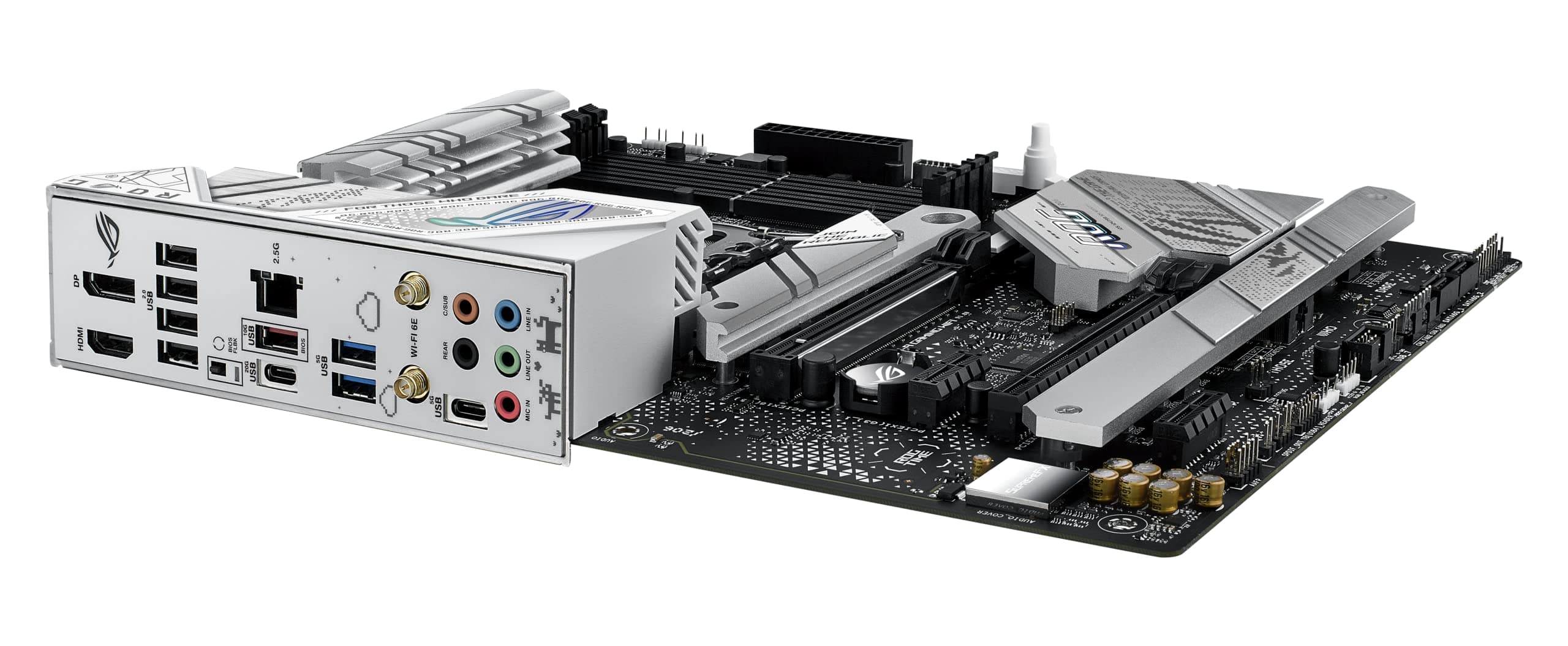 ASUS ROG Strix B760-A Gaming WiFi Intel® B760 (13. und 12. Generation) LGA 1700 White ATX Motherboard, 12 + 1 Leistungsstufen, DDR5, PCIe 5.0, WiFi 6E, USB 3.2 Gen 2 Gen 2 Typ-C und Aura Sync RGB Bild 7