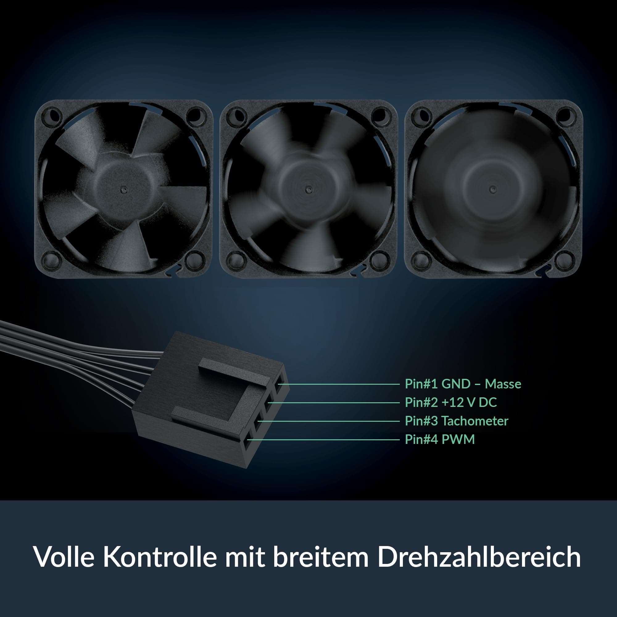 ARCTIC S4028-15K (5 Stück) - 40x40x28 mm Server Lüfter mit Doppelkugellager, 1400-15000 rpm, PWM reguliert, 4-Pin Anschluss, 12 V DC - Schwarz Bild 5