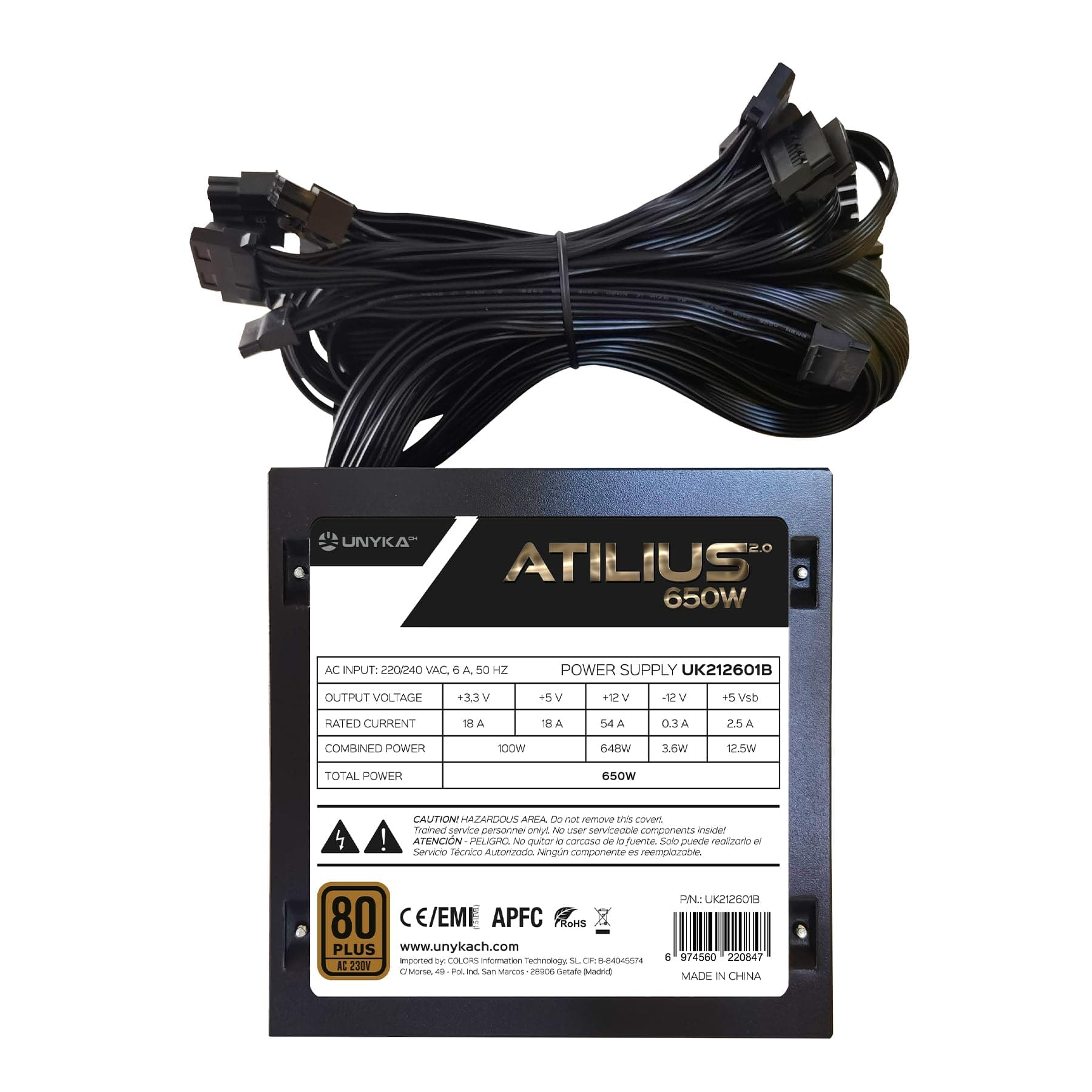 Unyka Atilus 650w 80 Plus Bronze Power Suply One Size Bild 5