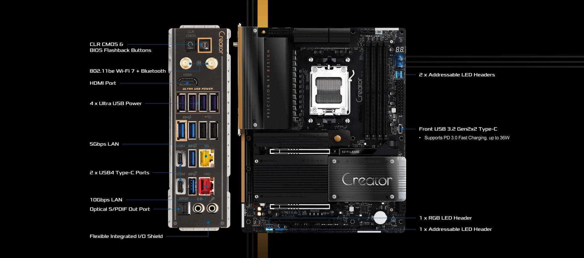 ASRock X870 Taichi Creator AM5 ATX HDMI/USB-C DDR5 Bild 5