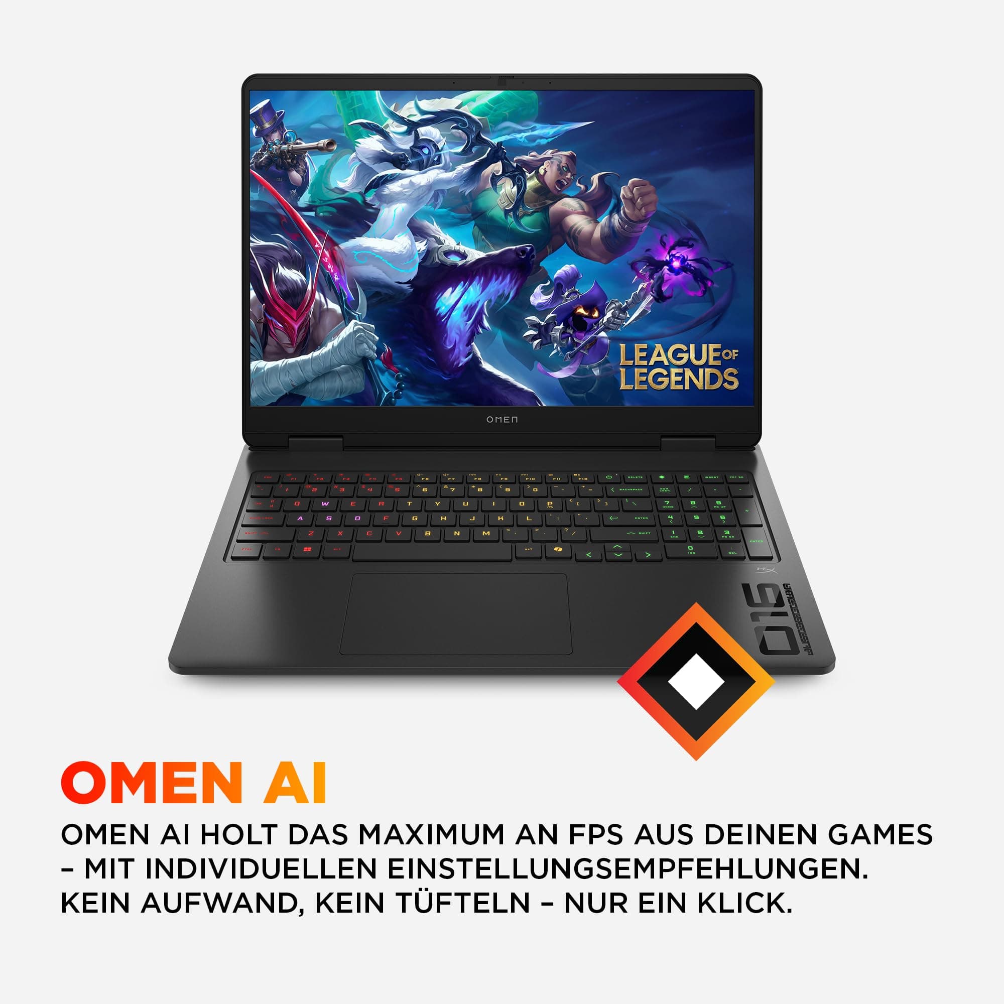 HP Omen Gaming Laptop (16" 2.5K Display, Intel Core Ultra 7, 32GB RAM, 1TB, Win11, QWERTZ) - Schwarz Intel Core Ultra 7 255H NVIDIA GeForce RTX 5060 144 Hz FHD Bild 8