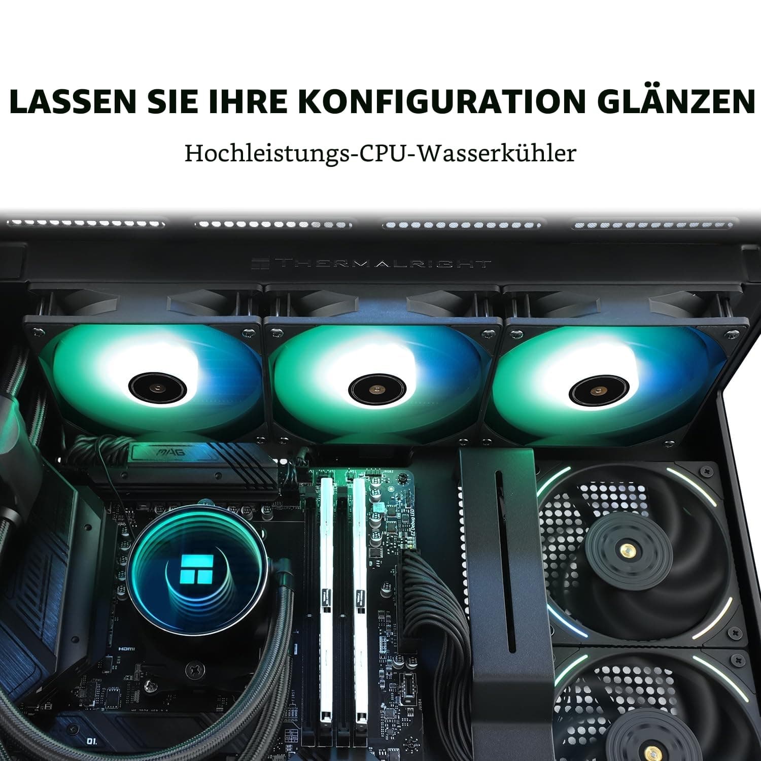 TR Frozen Notte 360 BLACK ARGB V2, Spezifikationen des schwarzen 360 CPU-Kühlers, 3 x PWM Lüfter, S-FDB Lager, geeignet für AMD/AM4 AM5, Intel LGA 1700/1851/1151/1200/2011 Bild 7