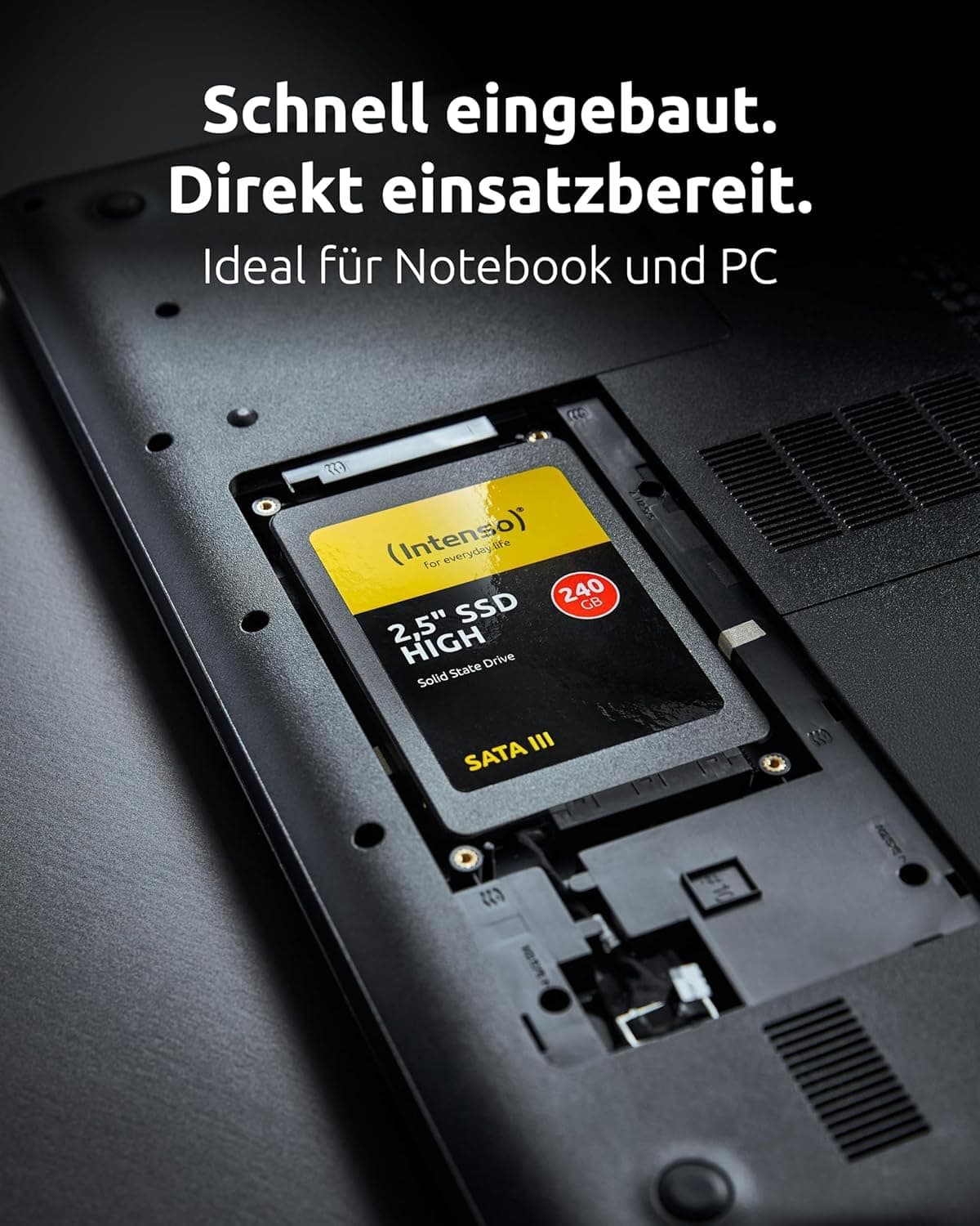 Intenso Interne 2,5" SSD SATA III High, 120 GB, 520 MB/Sekunden, Schwarz Bild 7