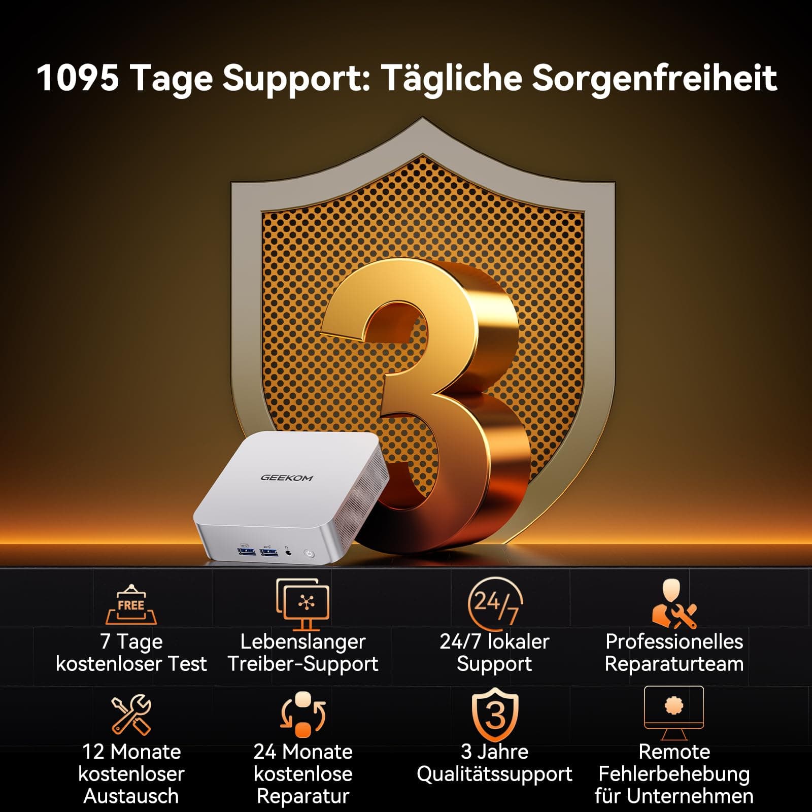 GEEKOM Mini PC A7 Windows 11 Pro Vorinstalliert mit Ryzen 5 7535HS, 1T SSD 16GB DDR5(Erweiterbar, nicht LPDDR)Mini Desktop Computer | 8K-Quad-Display | 2,5G LAN | SD-Karte für Kreativität/Office/Home R5 7535HS(16+1) Bild 8
