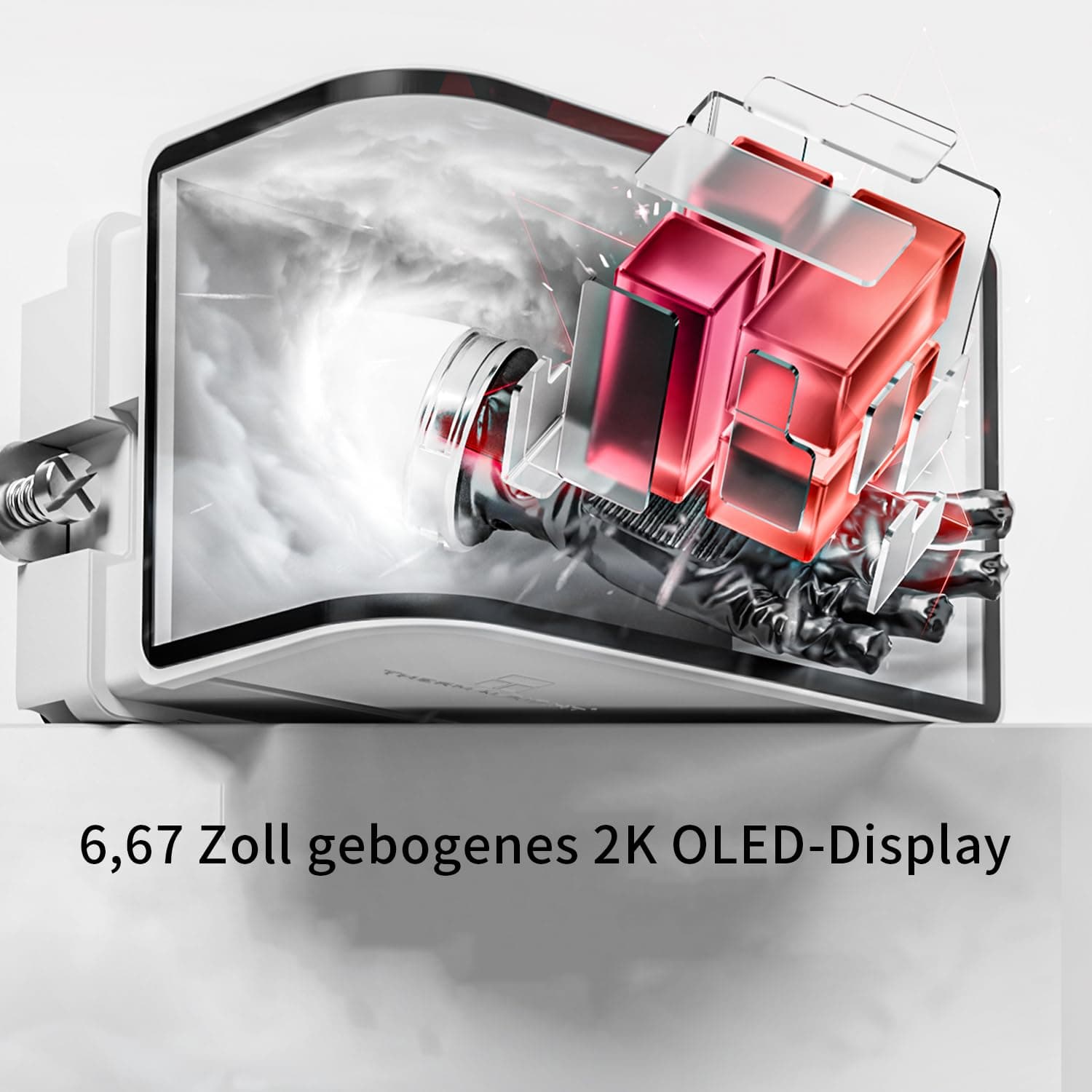 Thermalright TR Wonder Vision 360 UB ARGB Weißer CPU-Wasserkühler,6,67-Zoll magnetisch gekrümmter Bildschirm mit 2400x1080 Auflösung, AMOLED-Bildschirm, flüssiger CPU-Kühler für AM4/AM5,lga1700/1851 Weiß-WV360 UB ARGB WHITE Bild 2