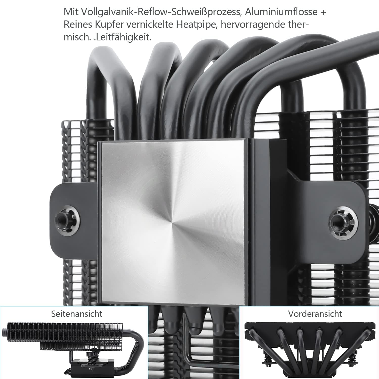Thermalright AXP120-X67 BLACK ARGB Low-Profile-CPU-Luftkühler mit recht 120-mm-TL-C12015B-S PWM-Lüfter, 6 Heatpipes, 67 mm Höhe, für AM4/AM5/Intel LGA 1700/1851/1150/1151/1155/1200/2011 AXP120 X67 BLACK ARGB Bild 7