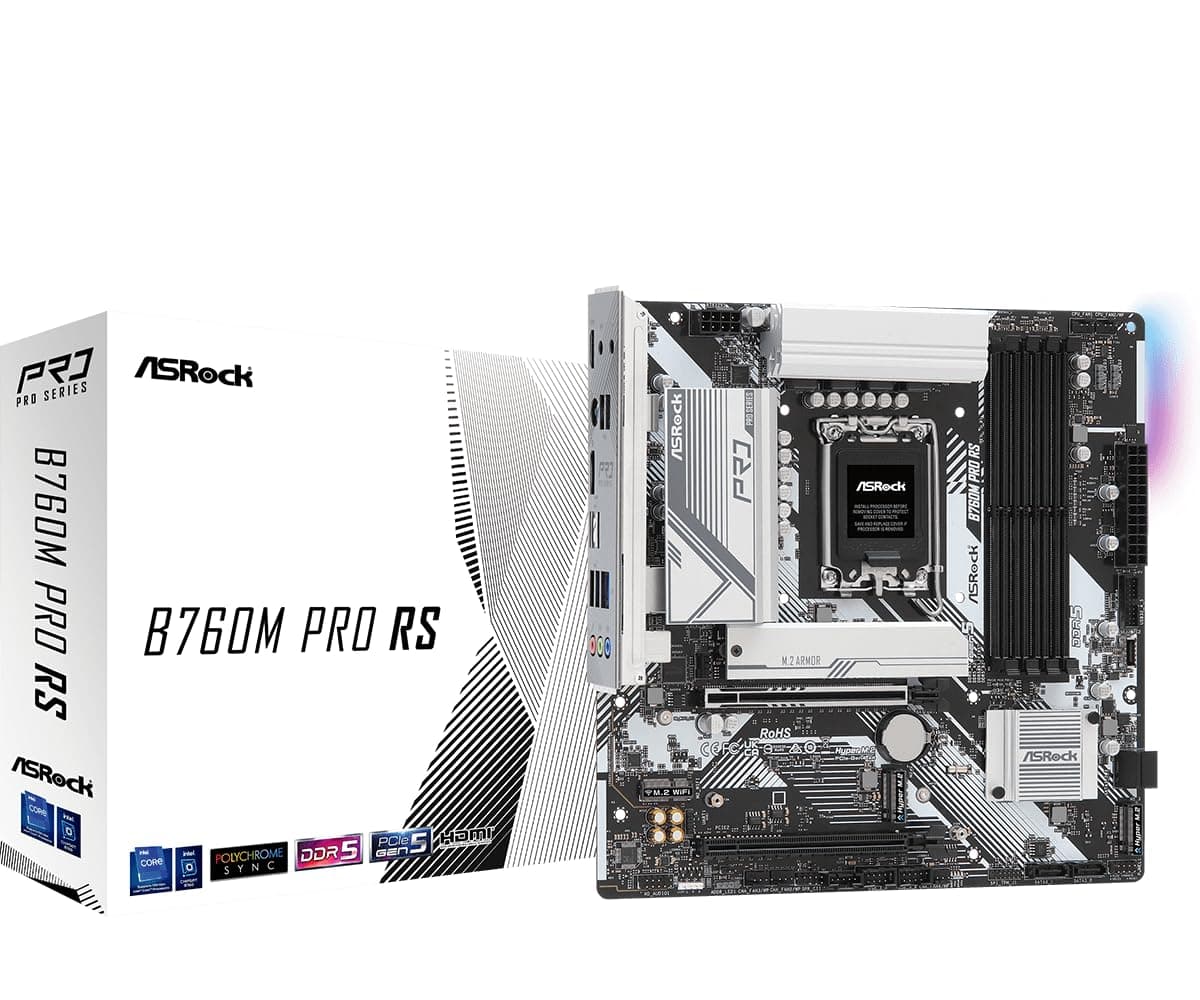 ASRock B760M Pro RS, Intel B760 Mainboard - Sockel 1700, DDR5 Bild 2