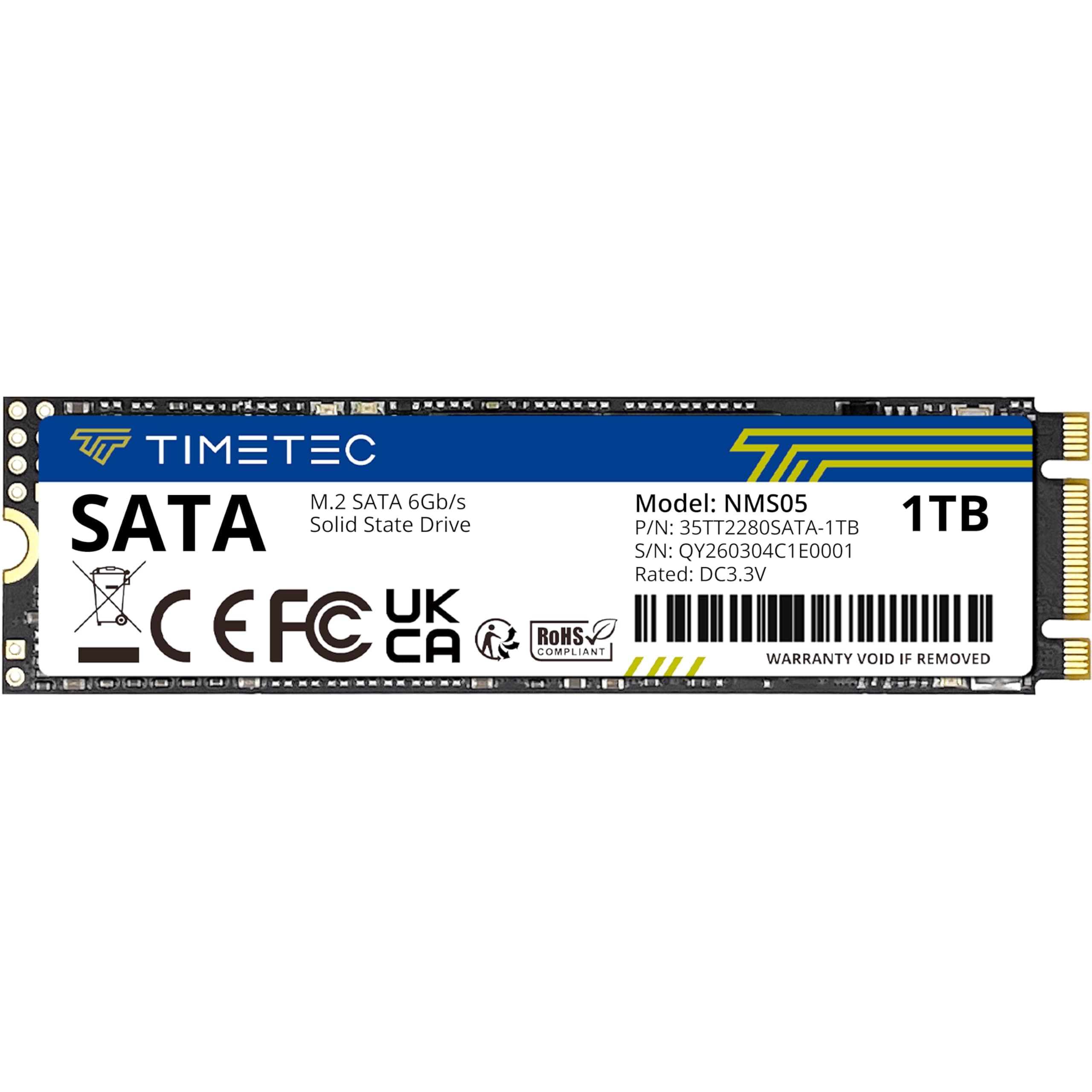 Timetec 1TB SSD 3D NAND SATA III 6 Gb/s M.2 2280 NGFF 512 TBW Lesegeschwindigkeit bis zu 550 MB/s SLC-Cache Leistungssteigerung Internes Solid-State-Laufwerk für PC, Computer, Laptop und Desktop Bild 2
