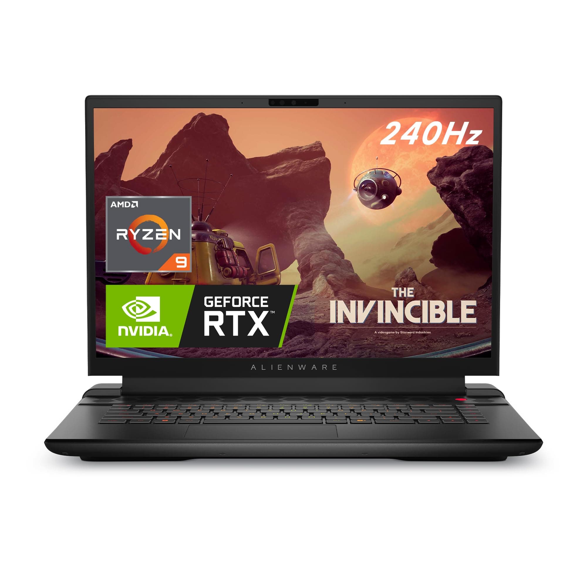 Alienware m16 Gaming Laptop - 16 Inch QHD 240 Hz, AMD Ryzen 9 7845HX, 16 GB RAM, 1 TB SSD, NVIDIA GeForce RTX 4070, AlienFX RGB Keyboard - German, Windows 11 Home, Dark Metallic Moon
