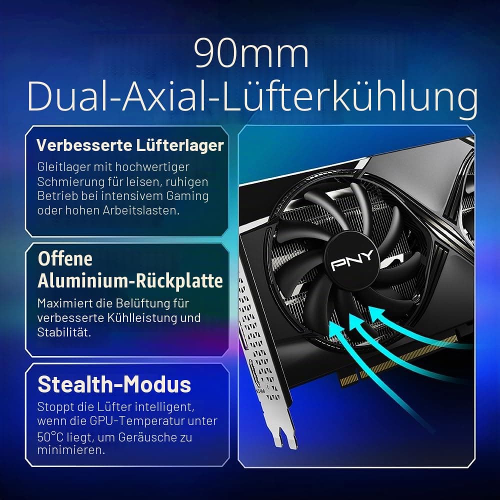 PNY GEFORCE RTX™ 5060 Ti 16GB Overclocked Dual Fan DLSS 4 VCG5060T16DFXPB1-O OCDual Fan Bild 7