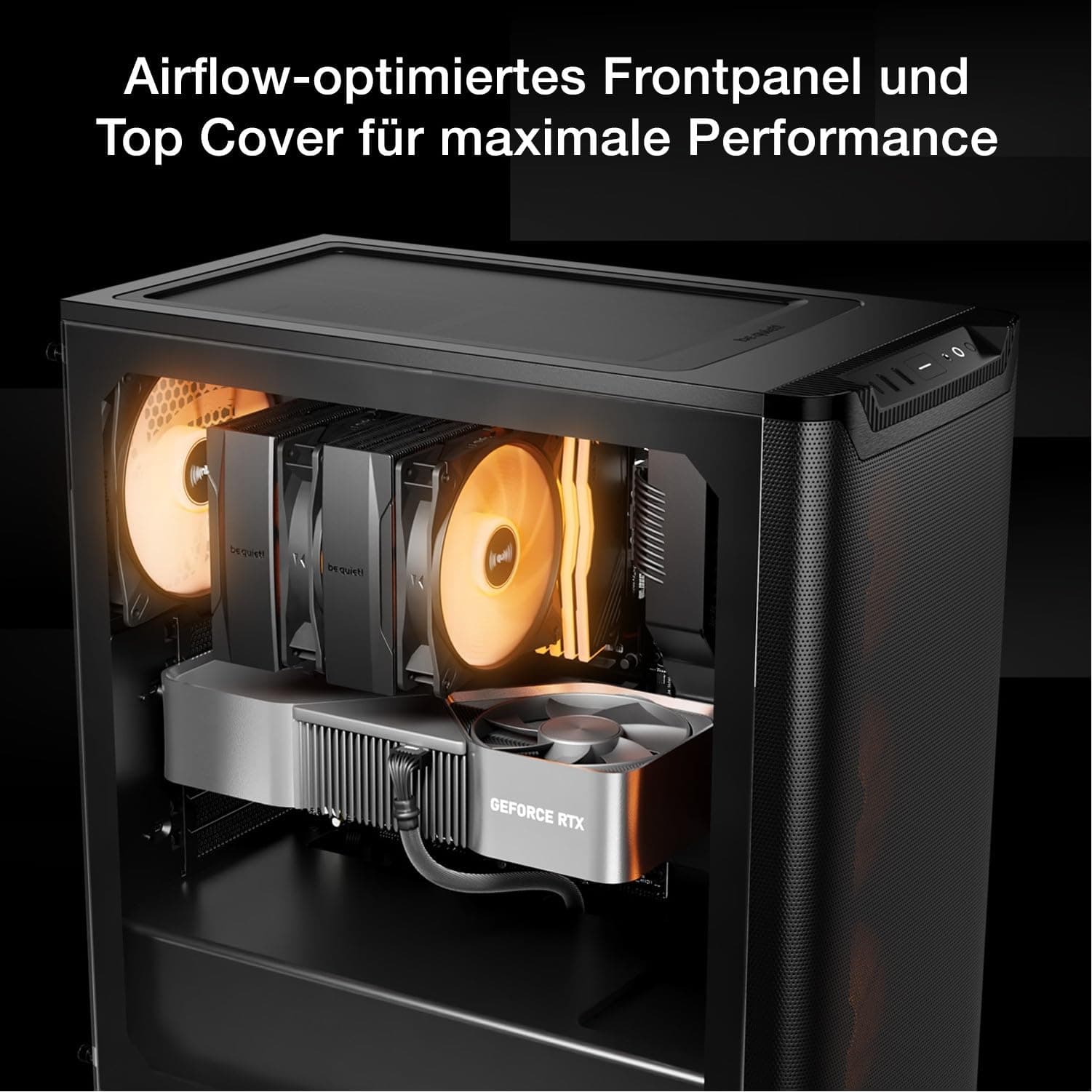 be quiet! Pure Base 501 LX Black PC-Gehäuse, 4 vorinstallierte Light Wings PWM-Lüfter, ARGB-Beleuchtung, ARGB-Controller und PWM-Hub, hoher statischer Druck, USB 3.2 Gen. 2 Type C, geräumiges Design Bild 3