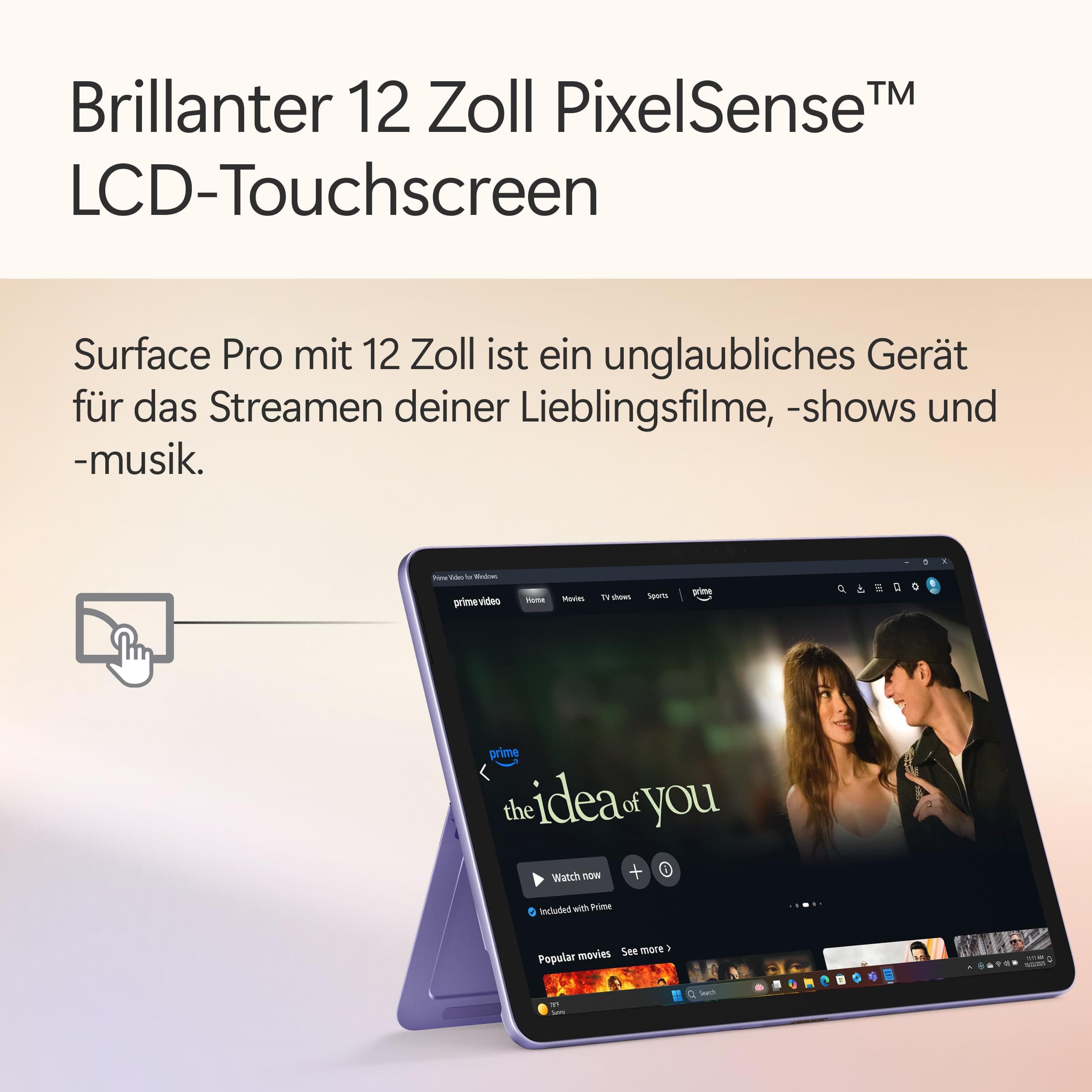 Microsoft Surface Pro | Copilot+ PC | 12” LCD Touchscreen | Snapdragon® X Plus | 16GB RAM | 512GB Speicher | Neuestes Modell | Violett Snapdragon X Plus (8-Kern) | 12'' LCD Touchscreen 16GB RAM | 512GB Speicher Violett Bild 4