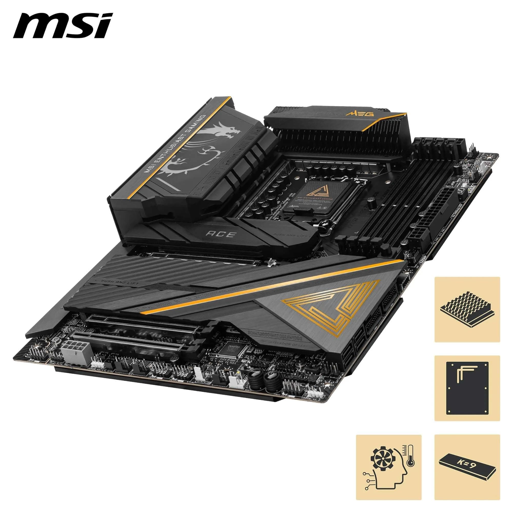 MSI MEG Z890 ACE Mainboard, ATX - Unterstützt Intel Core Ultra Prozessoren (Series 2), LGA 1851-110A SPS VRM, DDR5-Speicher (9200+MT/s OC), PCIe 5.0 & 4.0 x16, M.2 Gen5, Thunderbolt 4, Wi-Fi 7 Bild 7