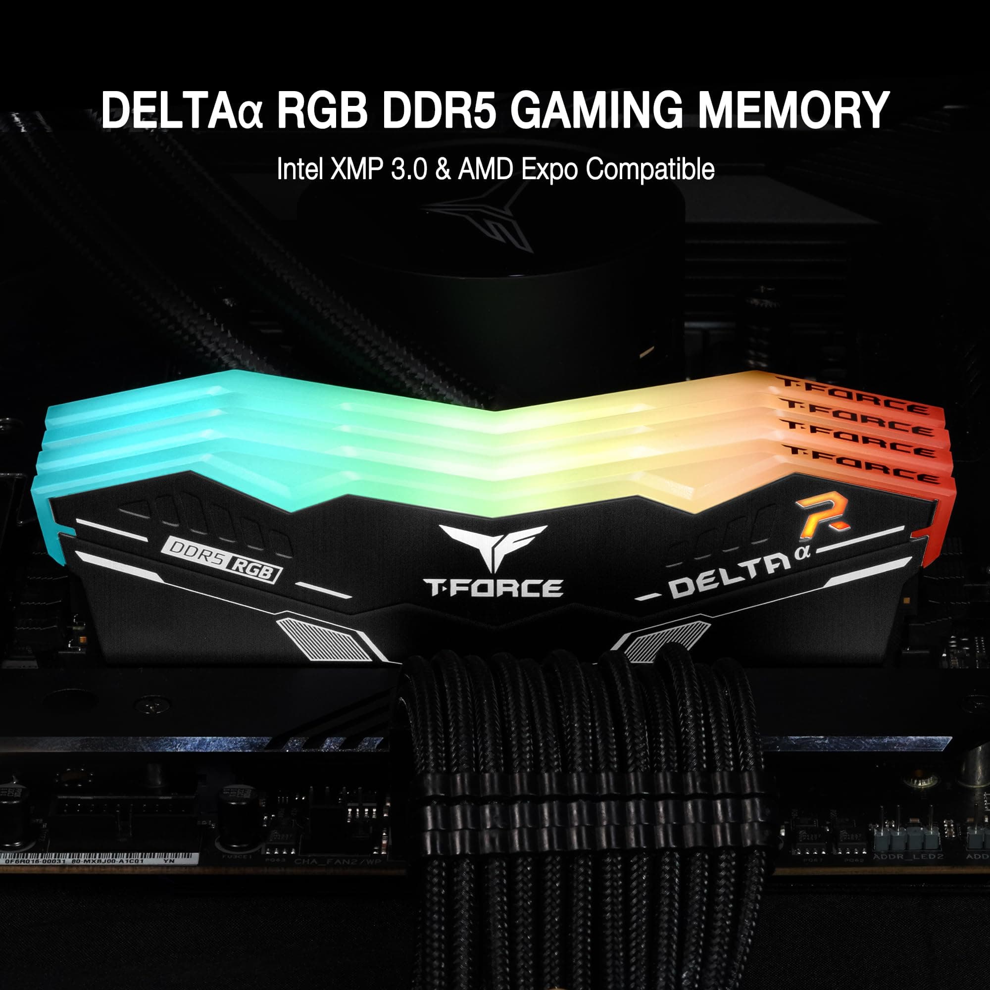 TEAMGROUP T-Force Delta Alpha RGB DDR5 Ram 64GB Kit (2x32GB) 6000MHz (PC5-48000) CL38 Intel XMP 3.0 & AMD Expo kompatibles Desktop-Speichermodul RAM Schwarz FF7D564G6000HC38JDC01 Bild 7