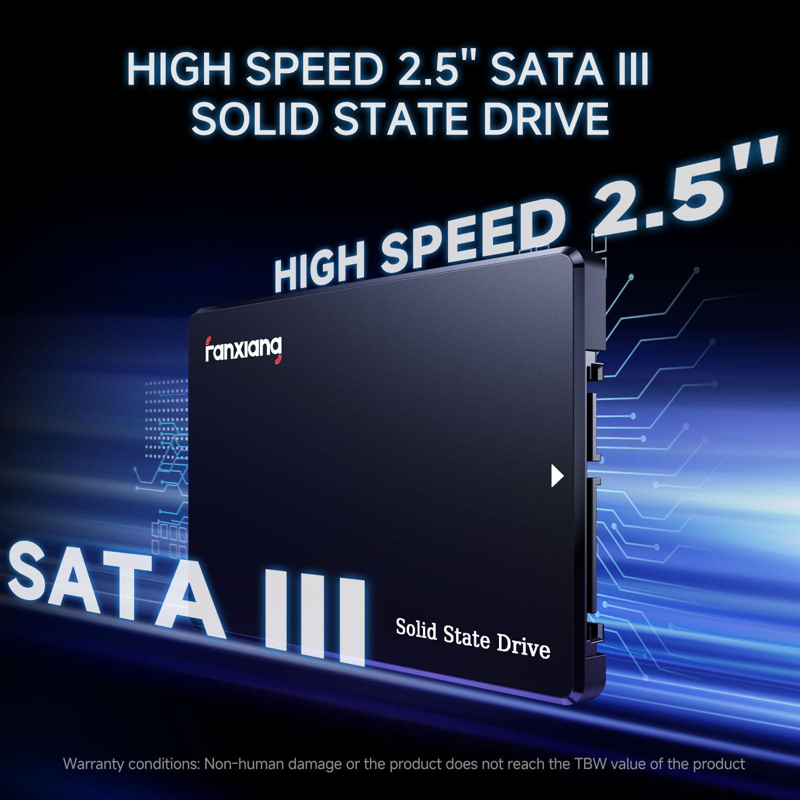 fanxiang SATA SSD 512GB 2,5 Zoll Interne SSD 560 MB/s Lesen, SATA 3 interne SSD 3D NAND Flash Festplatte für schnelle Datenübertragung kompatibel mit Desktop/Laptop Bild 3