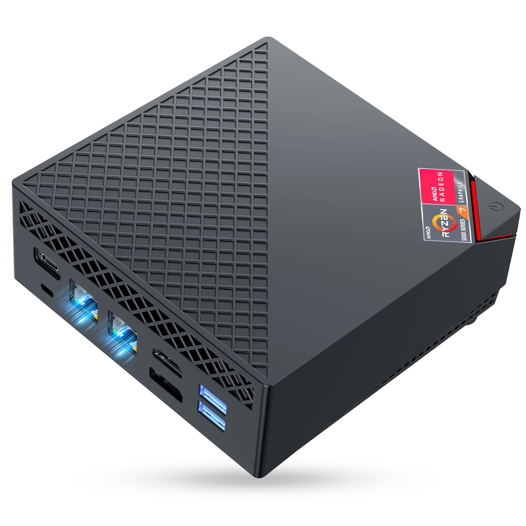 NiPoGi AM06 PRO Mini PC АMD Ryzen 7 7730U(Besser als i7-1255U/R5 5730U, 8C/16T, bis zu 4,5 GHz), 32 GB DDR4 1 TB M.2 SSD Mini Desktop Computer W-11 Pro für Büro/Schule, Dual-LAN, HDMI, WiFi 6, BT 5.2. Schwarz R7 7730U/ 32 + 1 TB