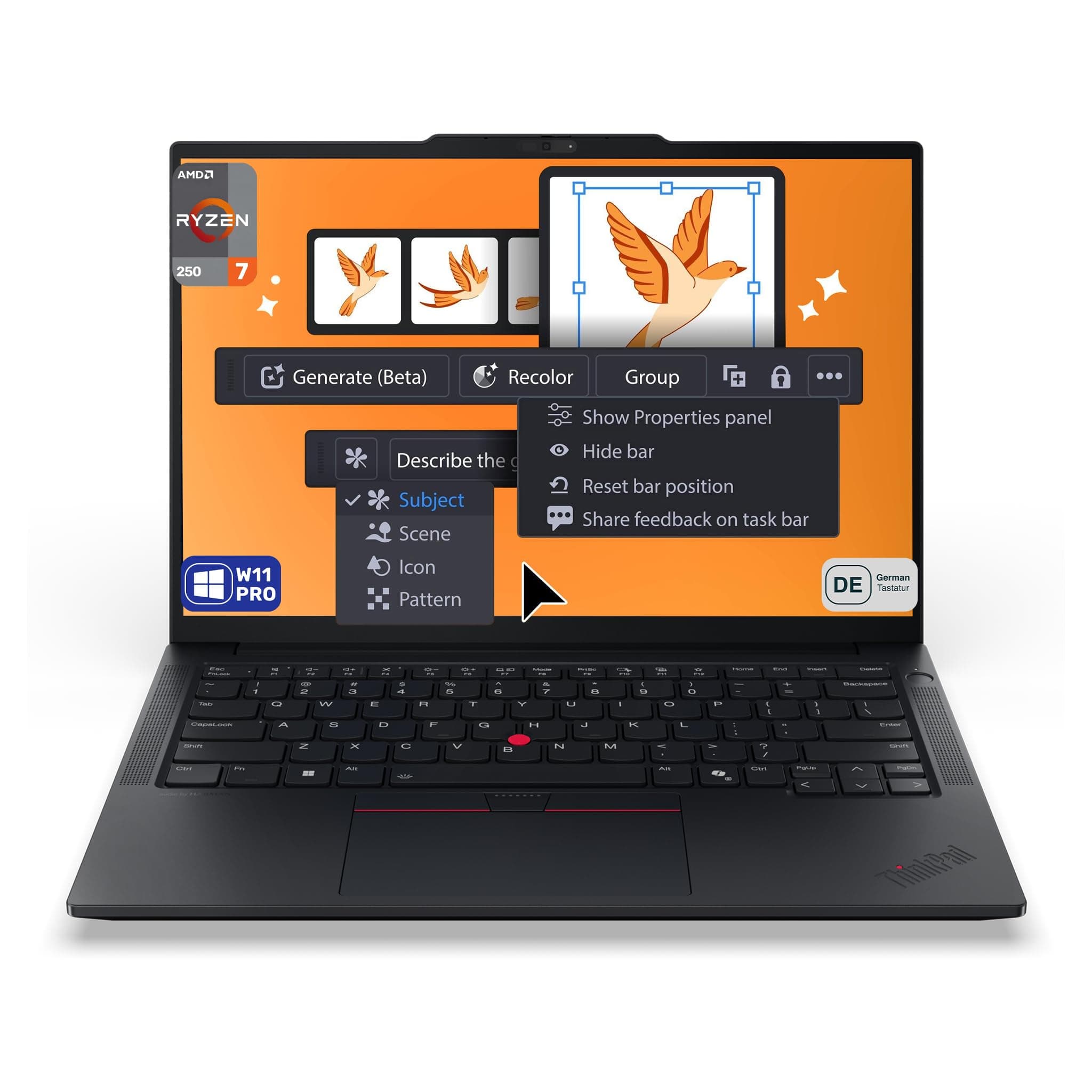 Lenovo ThinkPad E14 Gen 7 Business Laptop, AMD Ryzen 7 250, 64 GB DDR5 RAM, 4 TB PCIe SSD, 14" WUXGA (1920x1200) Display, AMD Radeon 780M Graphics, Deutsches Tastatur-Layout, W11 Pro, Schwarz 64 GB RAM | 4 TB SSD Windows 11 Pro