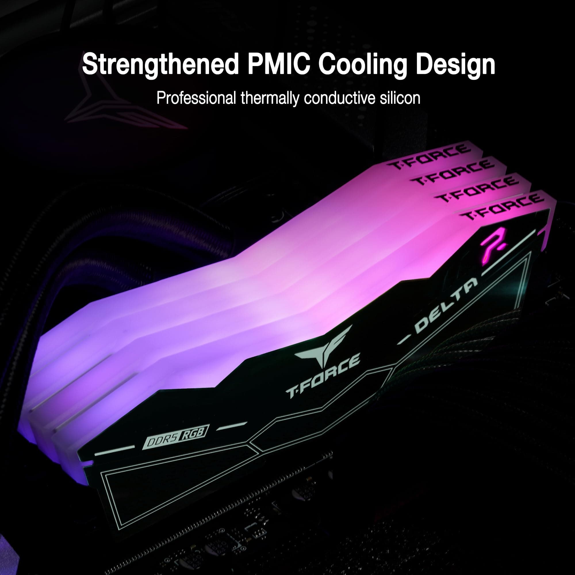 TEAMGROUP T-Force Delta RGB DDR5 Ram 64GB (2x32GB) 6000MHz PC5-48000 CL38 Intel XMP 3.0 & AMD Expo kompatibles Desktop-Speichermodul RAM Schwarz FF3D564G6000HC38JDC01 Bild 7