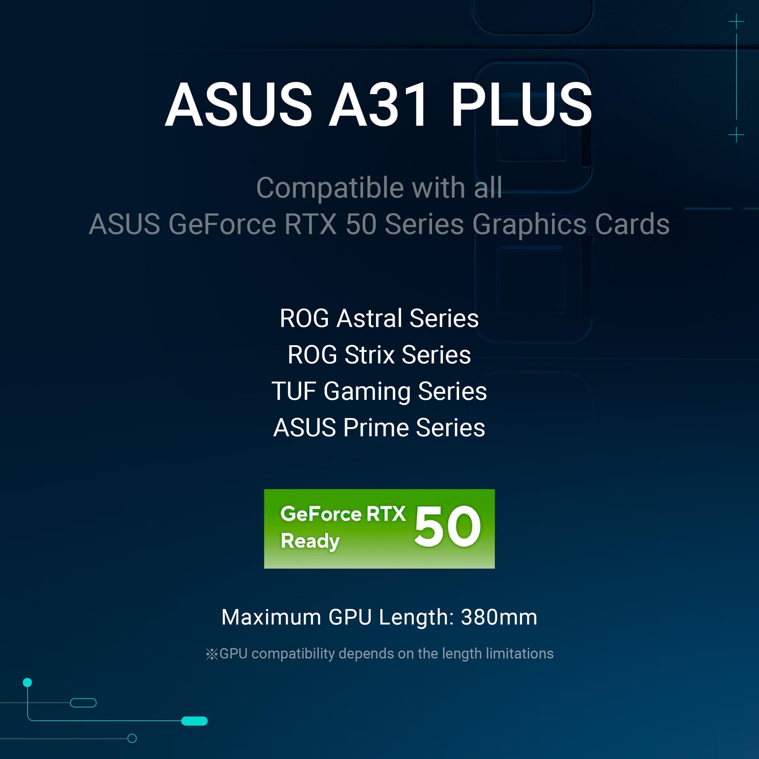 ASUS A31 Plus TG ARGB White ATX PC Gehäuse (vorinstallierte ARGB-Lüfter, Frontpanel aus Glas, kompatibel mit Mainboards mit versteckten Anschlüssen, 360-mm-Radiatoren, 380-mm-Grafikkarten, weiß) Bild 3