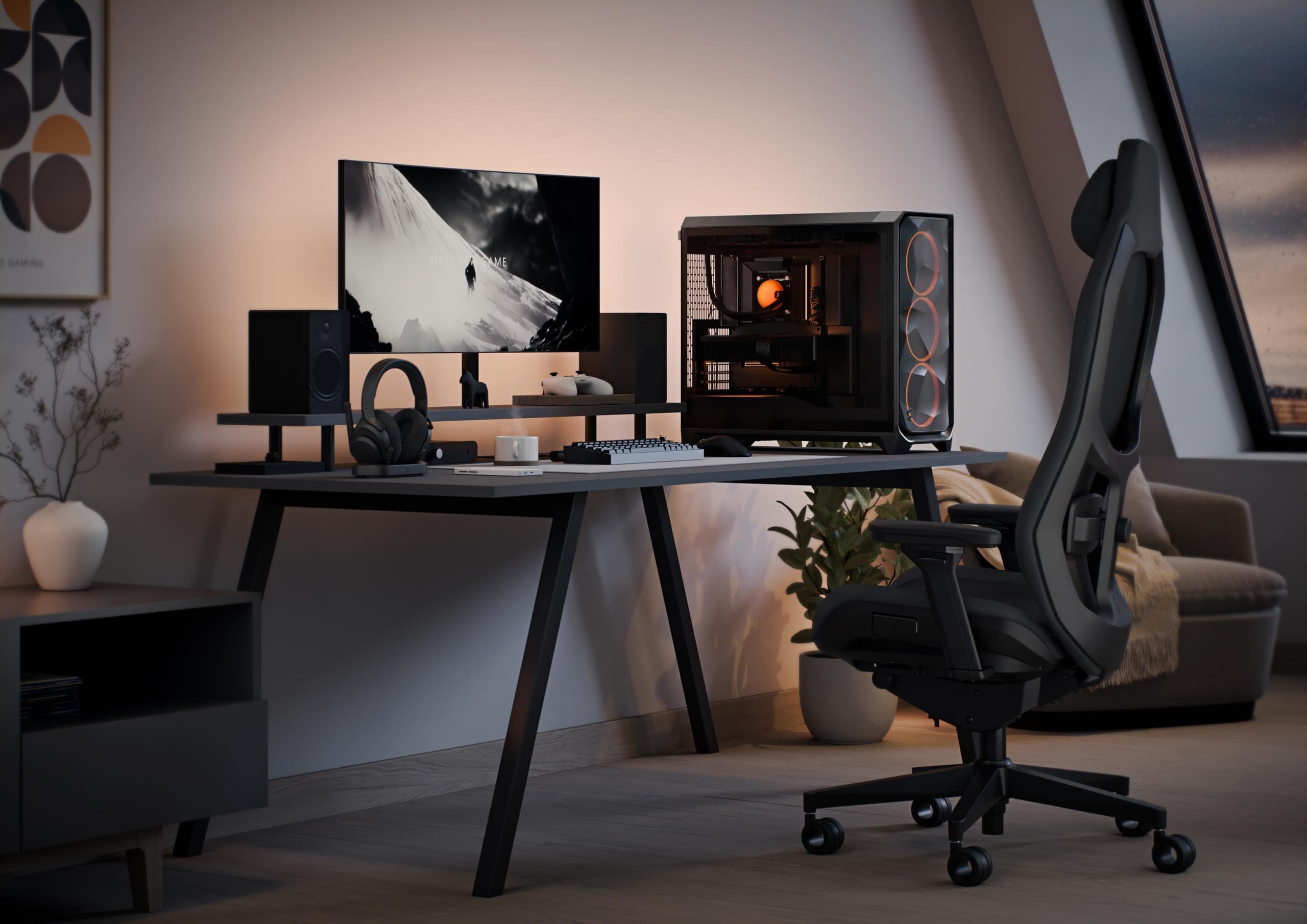 Fractal Design Meshify 3 XL Black RGB Tempered Glass Light Tint - Gaming Computer-Gehäuse – Facetten-Mesh-Front – DREI RGB Momentum 14 Lüfter enthalten – GPUs bis 512mm Länge Meshify 3 XL RGB Schwarz Bild 3