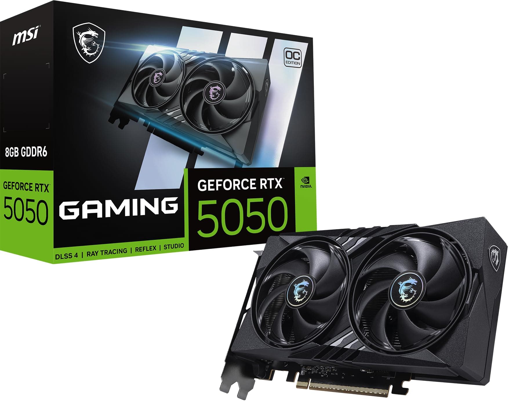 MSI Gaming RTX 5050 8G Gaming OC Grafikkarte (8 GB GDDR6, 128 Bit, Extreme Leistung: 2647 MHz, DisplayPort x3 2.1a, HDMI 2.1b, NVIDIA Blackwell Architecture)