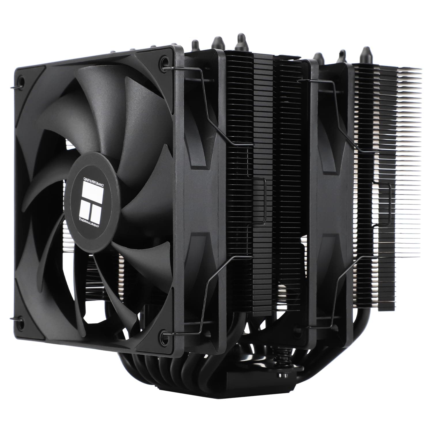 Thermalright TR Phantom Spirit 120 SE BLACK CPU Kühler, Dual TL-C12B V2 PWM Lüfter und Doppeltürme,7 Heatpipes Kühlkörper Kühler, für AM4/AM5&Intel LGA1851/115X/1200, Computer CPU Kühlung, Schwarz Bild 2