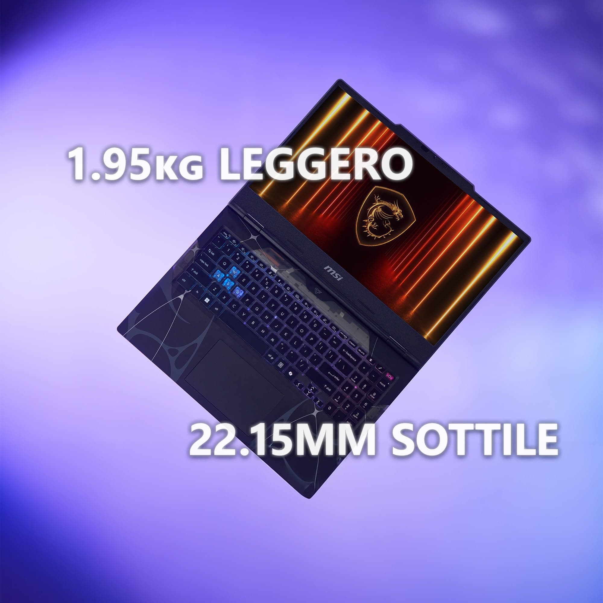 MSI Cyborg 15 B2RWFKG-077IT, Gaming Notebook 15,6 Zoll FHD 144Hz, Intel Core 7 240H, Nvidia RTX 5060 8GB GDDR7, 16GB DDR5 5600MHz, 1TB PCIe4, WiFi 6E, Win 11 Home [Layout und Garantie Italienisch] Bild 3