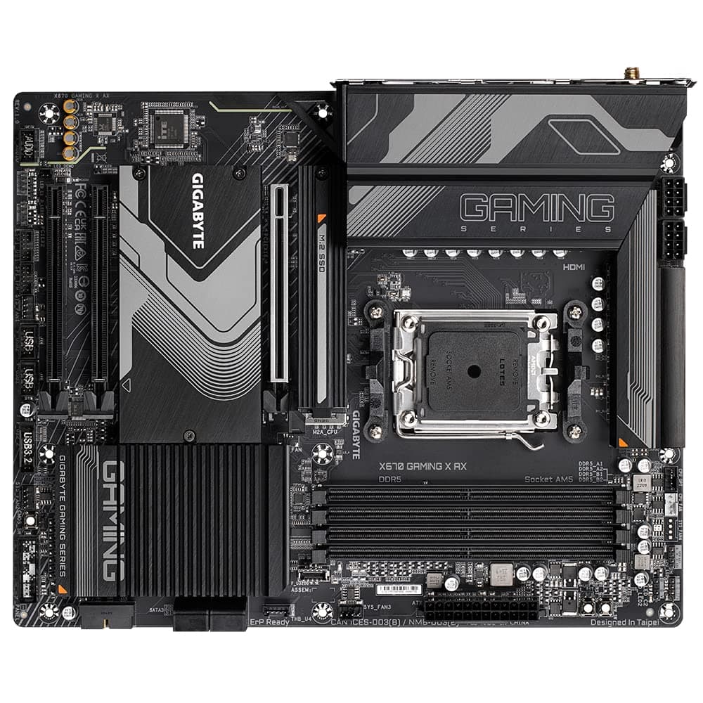 GIGABYTE X670 Gaming X AX Mainboard - Unterstützt AMD Ryzen 9000 Series CPUs, 16+2+2 Phases Digital VRM, up to 8000MHz DDR5 (OC), 1xPCIe 5.0 + 3xPCIe 4.0 M.2, Wi-Fi 6E, 2.5GbE LAN, USB 3.2 Gen 2x2 Bild 8