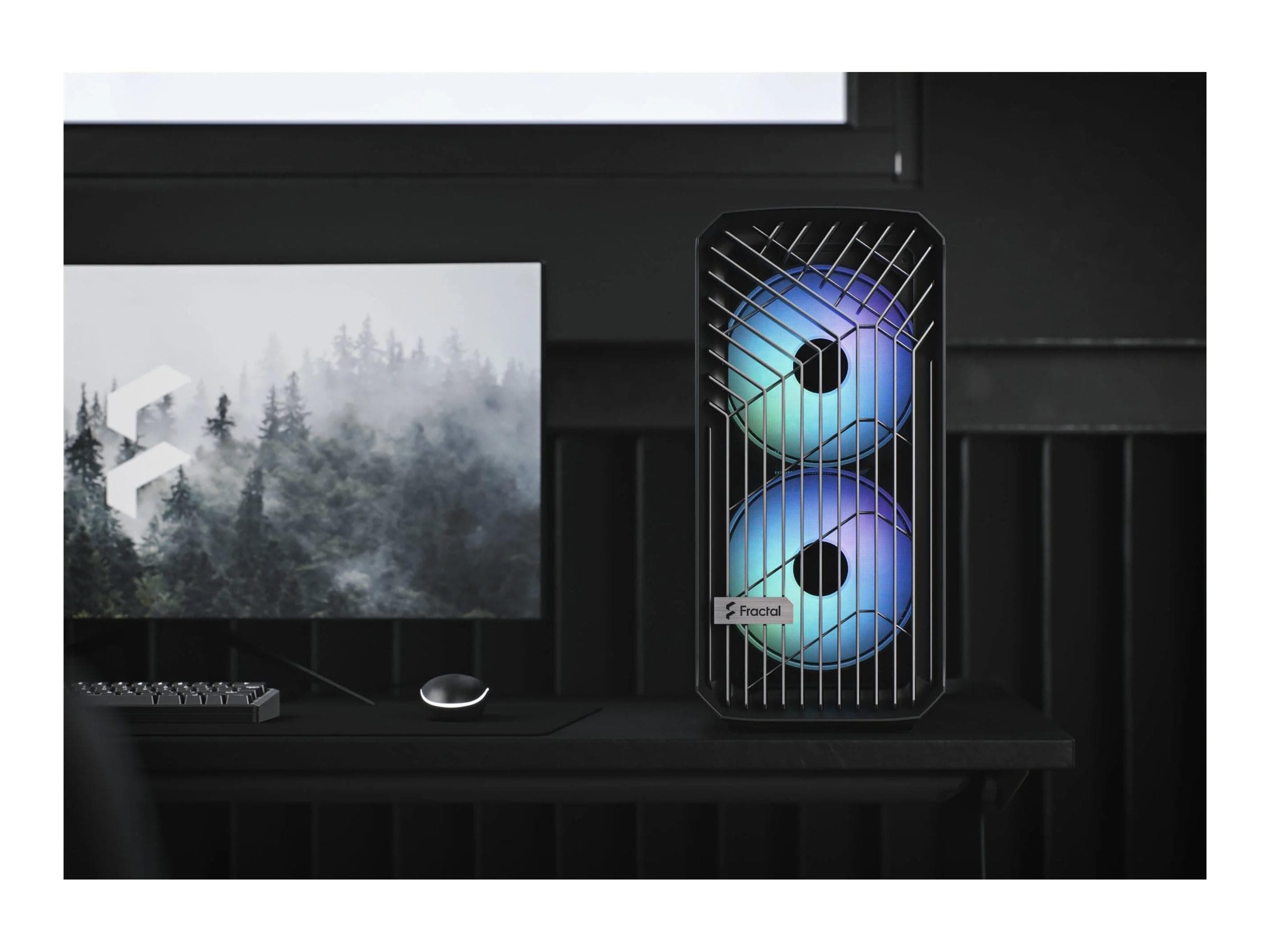 Fractal Design Torrent Compact RGB Black - Light Tint Tempered Glass Side Panels - Open Grille for Maximum air Intake - Two 180mm RGB PWM Fans Included - Type C - ATX Airflow Mid Tower PC Gaming Case RGB Black Tempered Glass Bild 3