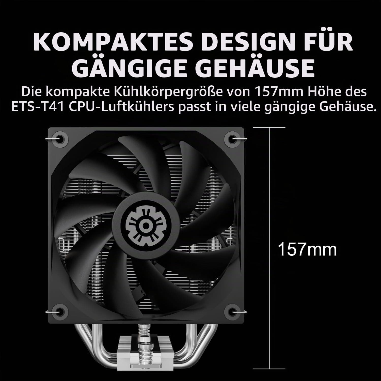 ENERMAX ETS-T41 CPU Kühler|2x 120mm PWM-Fan Forward-Reverse Blade Design|Hydraulik Lager|4x 6mm vernickelte Heatpipes|TDP 200W+|inkl. Dow Corning TC-5121C |AMD AM5/AM4 Intel LGA1851/1700/115x Bild 5