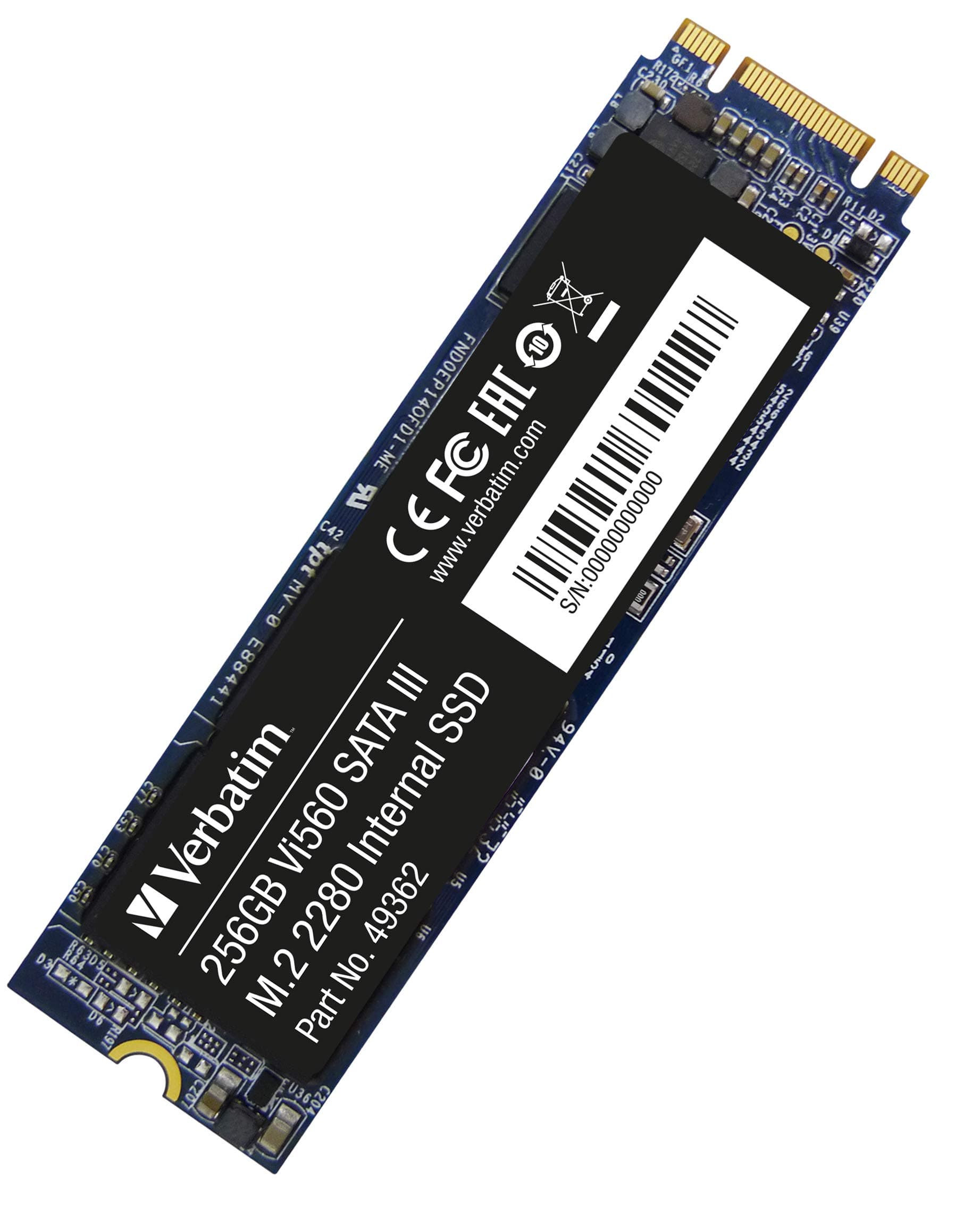 Verbatim Vi560 S3 M.2 SSD-Laufwerk 256GB - Interne Solid State Drive - 3D NAND-Technologie - blau Vi560 S3 SSD 256 GB SATA III M.2 2280