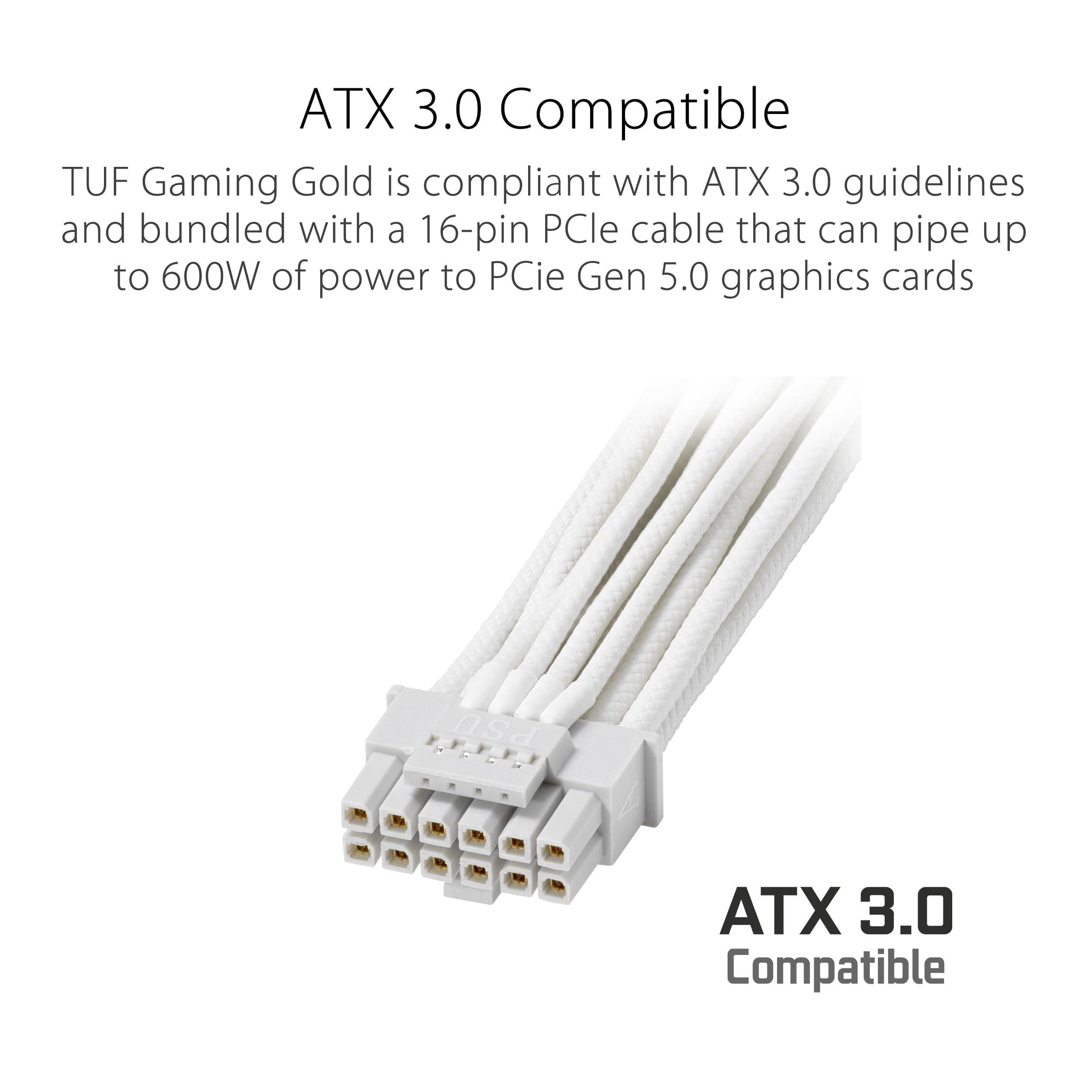 ASUS TUF Gaming 1000W Gold Gaming Netzteil (1000 Watt, vollmodulares Netzteil, ATX 3.1-kompatibel, PCIe 5.1, Axial-tech Lüfter, PCB-Beschichtung, Doppelkugellager, weiß) Bild 5