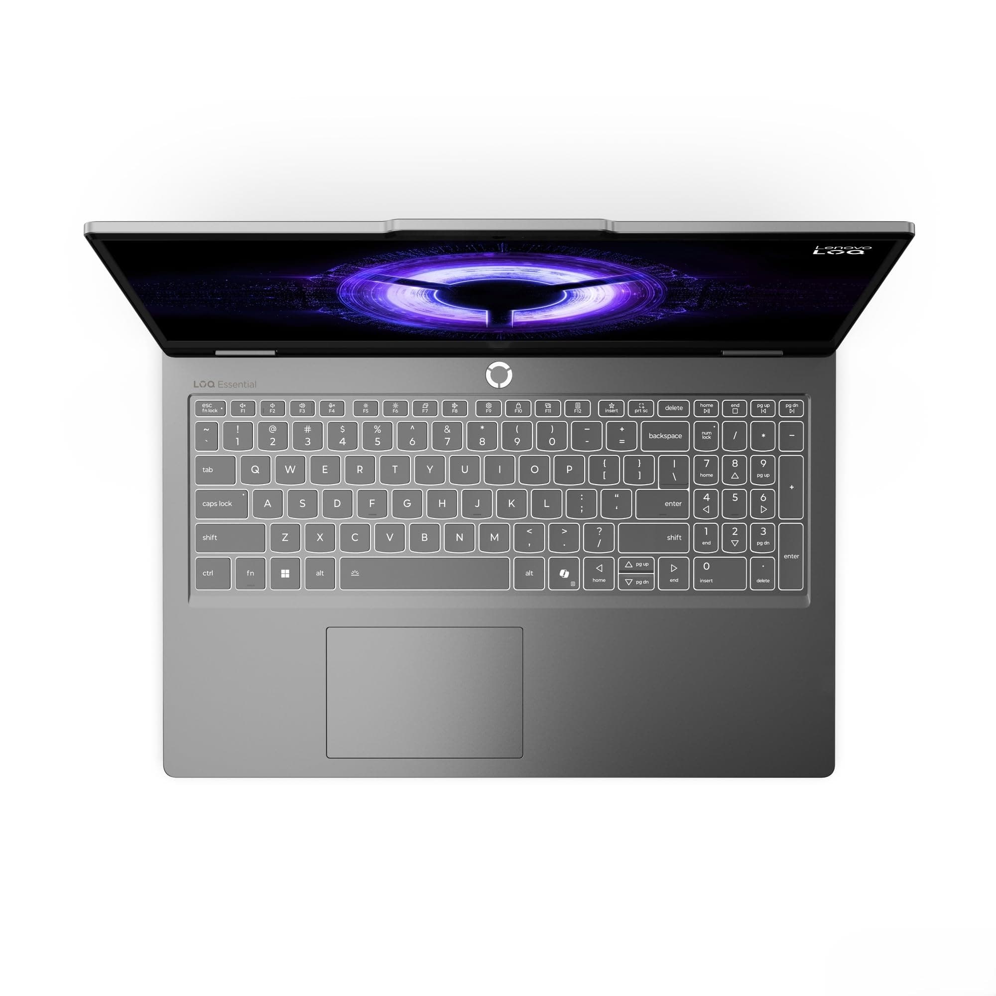 Lenovo LOQ Essential Gaming AI Laptop | 15.6" FHD 144Hz | NVIDIA GeForce RTX 5060 | Intel Core i5-13450HX | 16GB RAM | 1TB SSD | Windows 11 | QWERTZ | Weiss-beleuchtet | Grau | 3 Monate Game Pass Bild 2