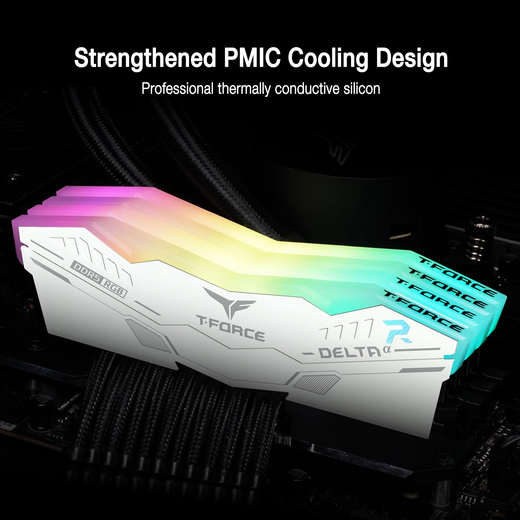 TEAMGROUP T-Force Delta Alpha RGB DDR5 Ram 64GB Kit (2x32GB) 6000MHz (PC5-48000) CL38 Intel XMP 3.0 & AMD Expo kompatibles Desktop-Speichermodul Ram Weiß FF8D564G6000HC38JDC01 Bild 7