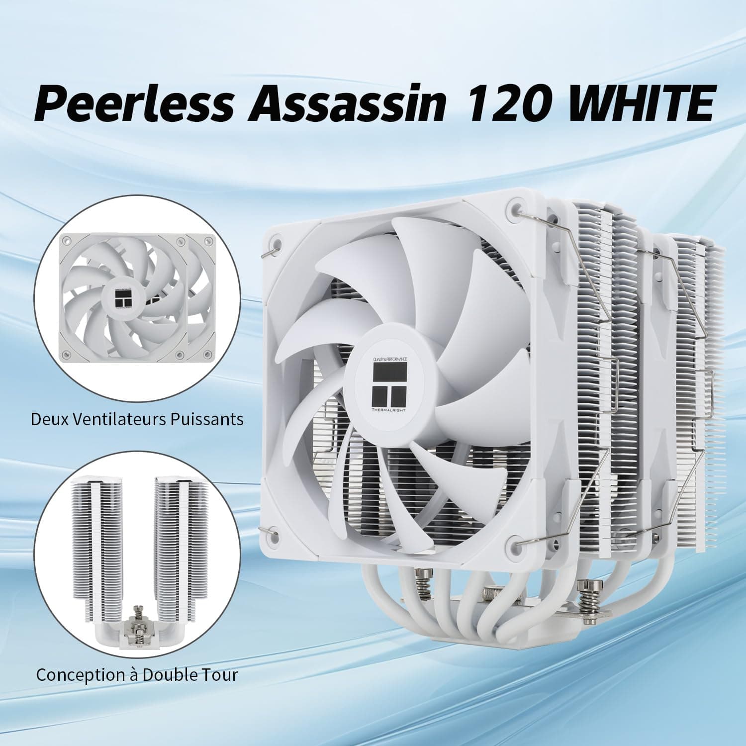 TR Peerless Assassin 120 White CPU-Luftkühler, 6 Heatpipes, Dual TL-C12W 120mm PWM Lüfter, AGHP-Technologie, für AMD AM4 AM5,Intel 1700/1150/1155/1200/2011 Bild 3