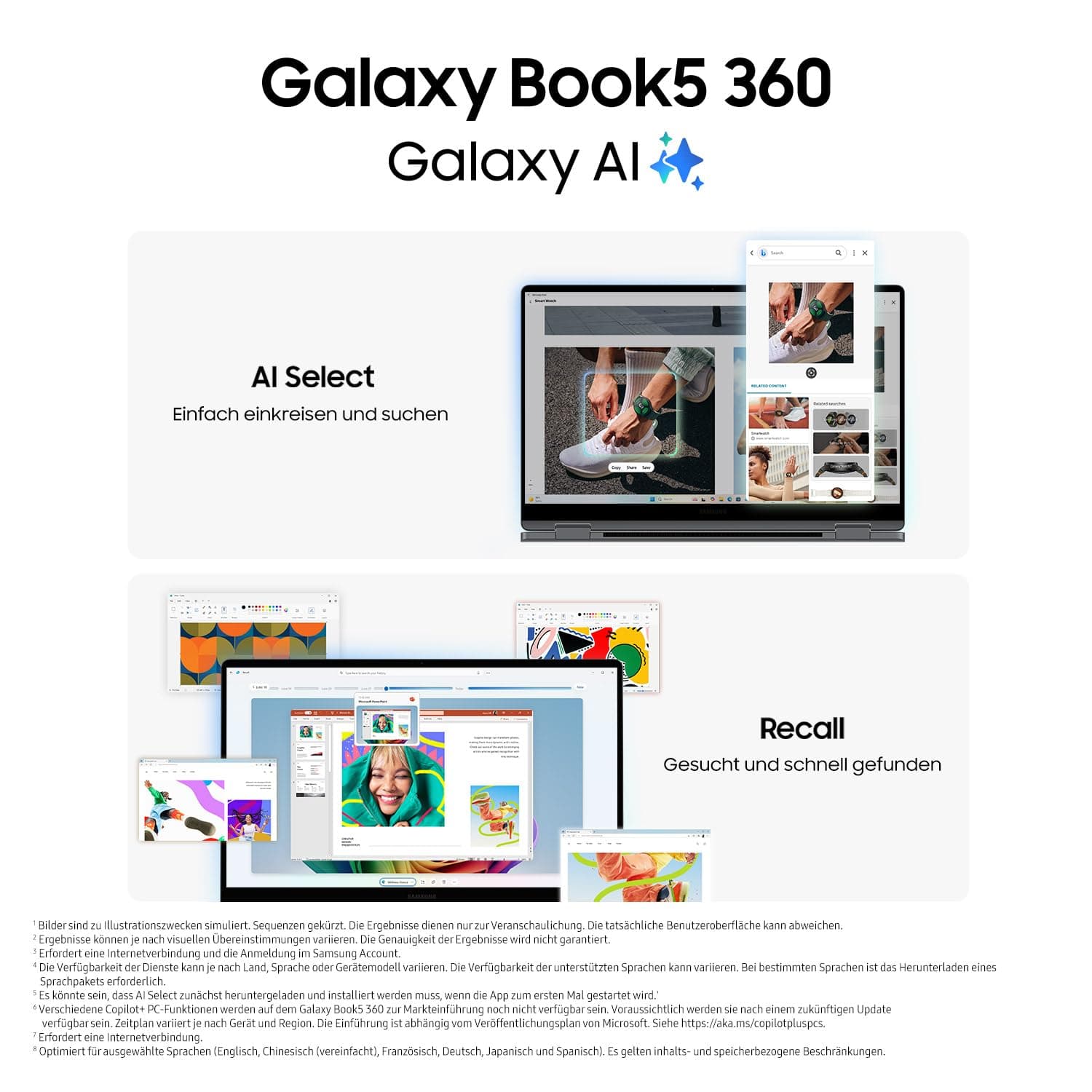 Samsung Galaxy Book5 360 15,6" 2-in-1-Laptop, Convertible AI-Notebook mit Intel Core Ultra 7 Prozessor, 16 GB RAM, 512 GB Speicher, Moonstone Gray, 3 Jahre Herstellergarantie [Exklusiv bei Amazon] 16 GB RAM / 512 GB Speicher Intel Core Ultra 7 Bild 4
