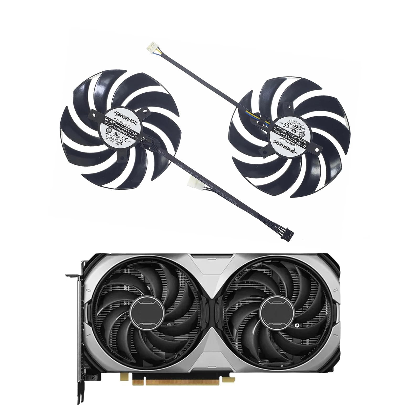 Lüfter für Grafikkarten MSI GeForce RTX 4070 Ventus/Super-Ventus, MSI RTX 4070 Ti SUPER Ventus 2X OC | PLD10010S12HH, Ersatzlüfter, GPU Kühler Gebläse Bild 5