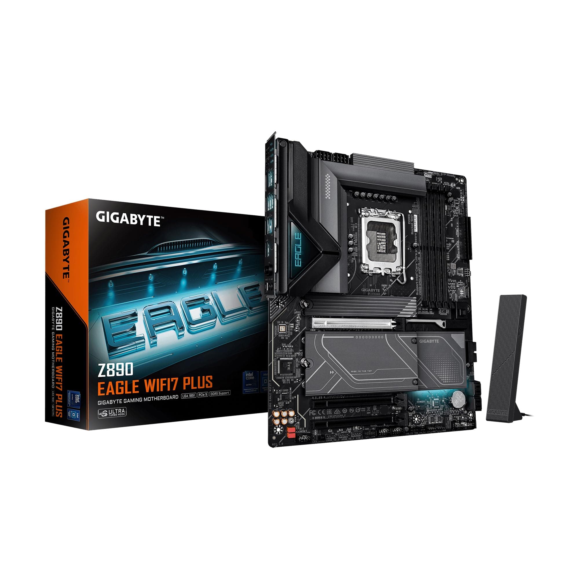 GIGABYTE Z890 Eagle WIFI7 Plus Intel LGA 1851 ATX Motherboard, unterstützt Core Ultra (Serie 2), DDR5, 14+1+2 Power Phase, 4X M.2, PCIe 5.0, USB4, WiFi 7, 2.5GbE, EZ-Latch, D5 Bionic Corsa Bild 2