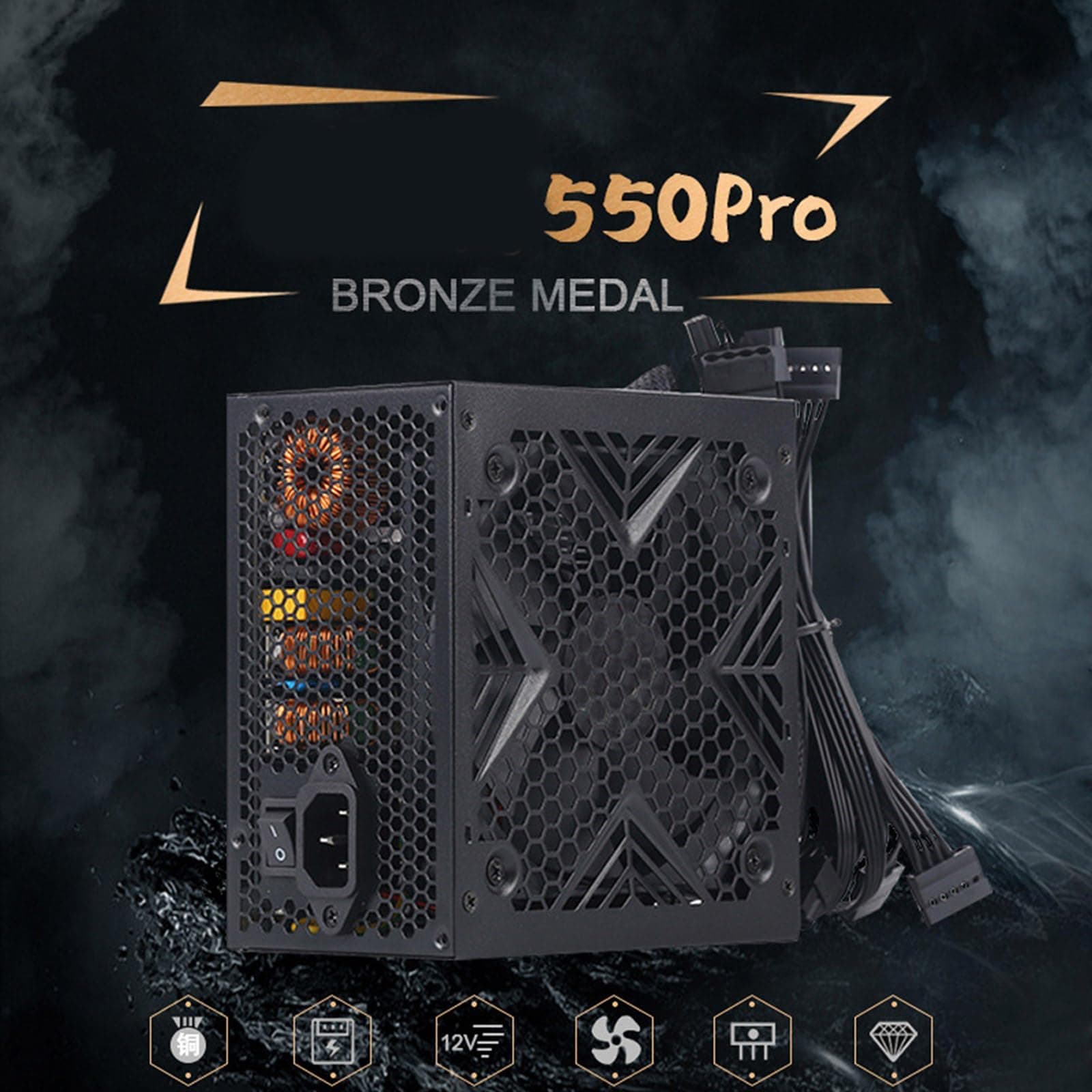 Netzteil 550W/650W/750W für Gamer PC Power mit intelligenter Lüftersteuerung und zuverlässiger Spannungsausgabe 550 W Bild 5