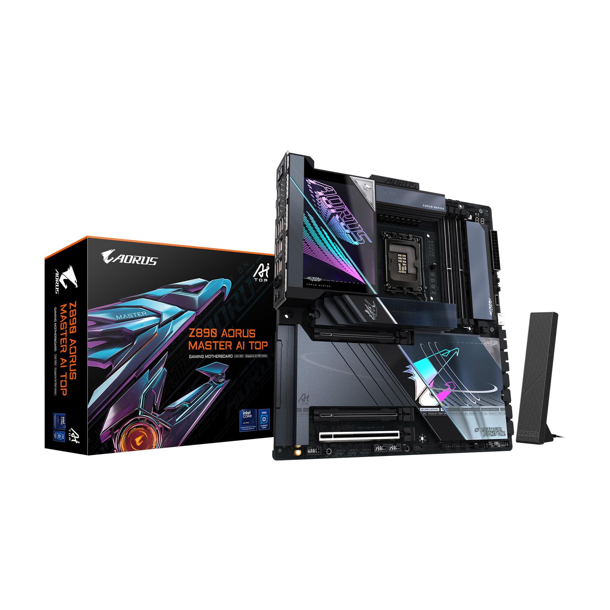 GIGABYTE Z890 AORUS Master AI TOP Intel Core Ultra (Serie 2) LGA 1851 Motherboard, E-ATX, DDR5, 4X M.2, PCIe 5.0, Thunderbolt 4, WIFI7, 10GbE LAN, EZ-Latch Bild 2